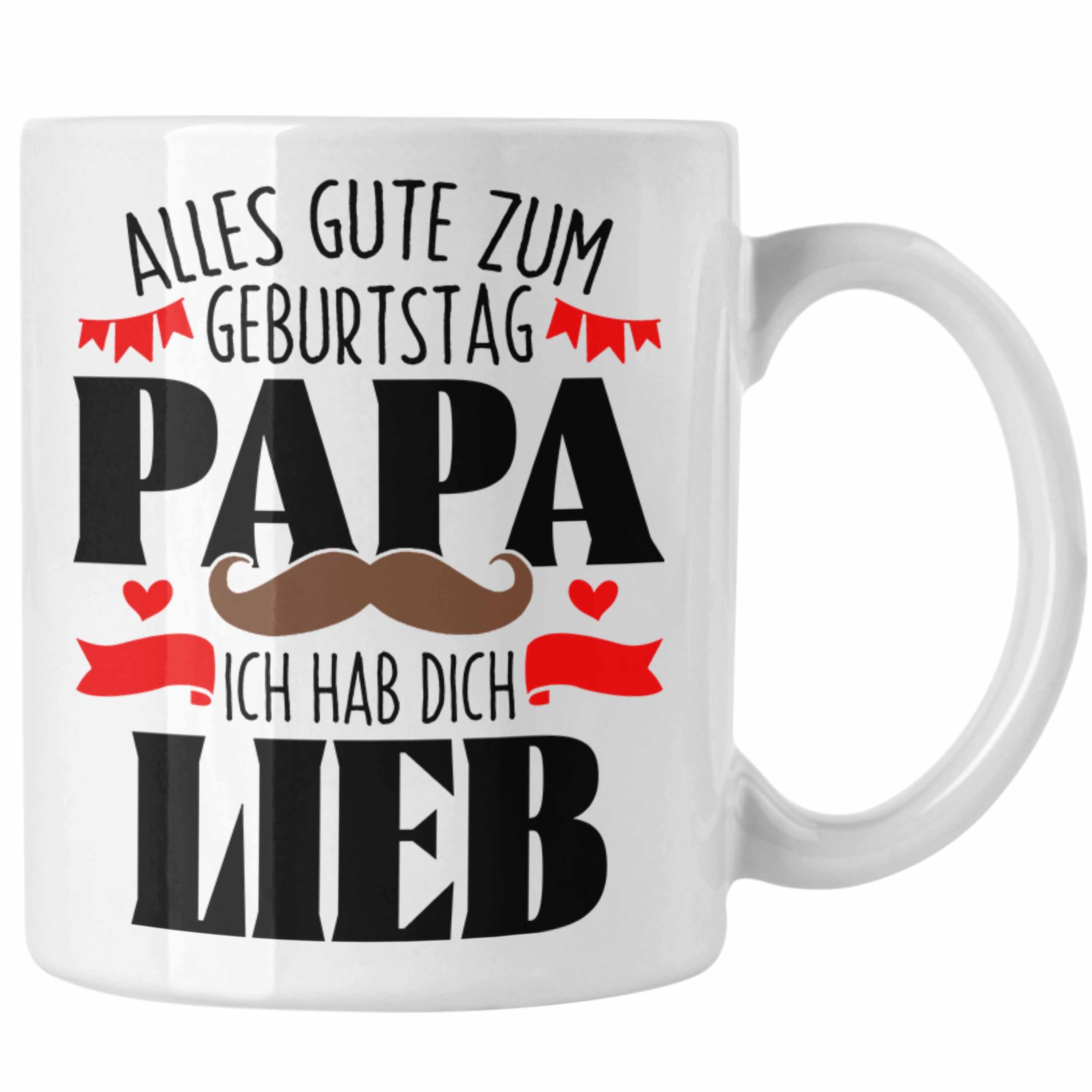 Trendation Tasse Trendation - Papa Geschenk Tasse Geburtstag Ich Hab Dich Lieb Vater Ge Weiss