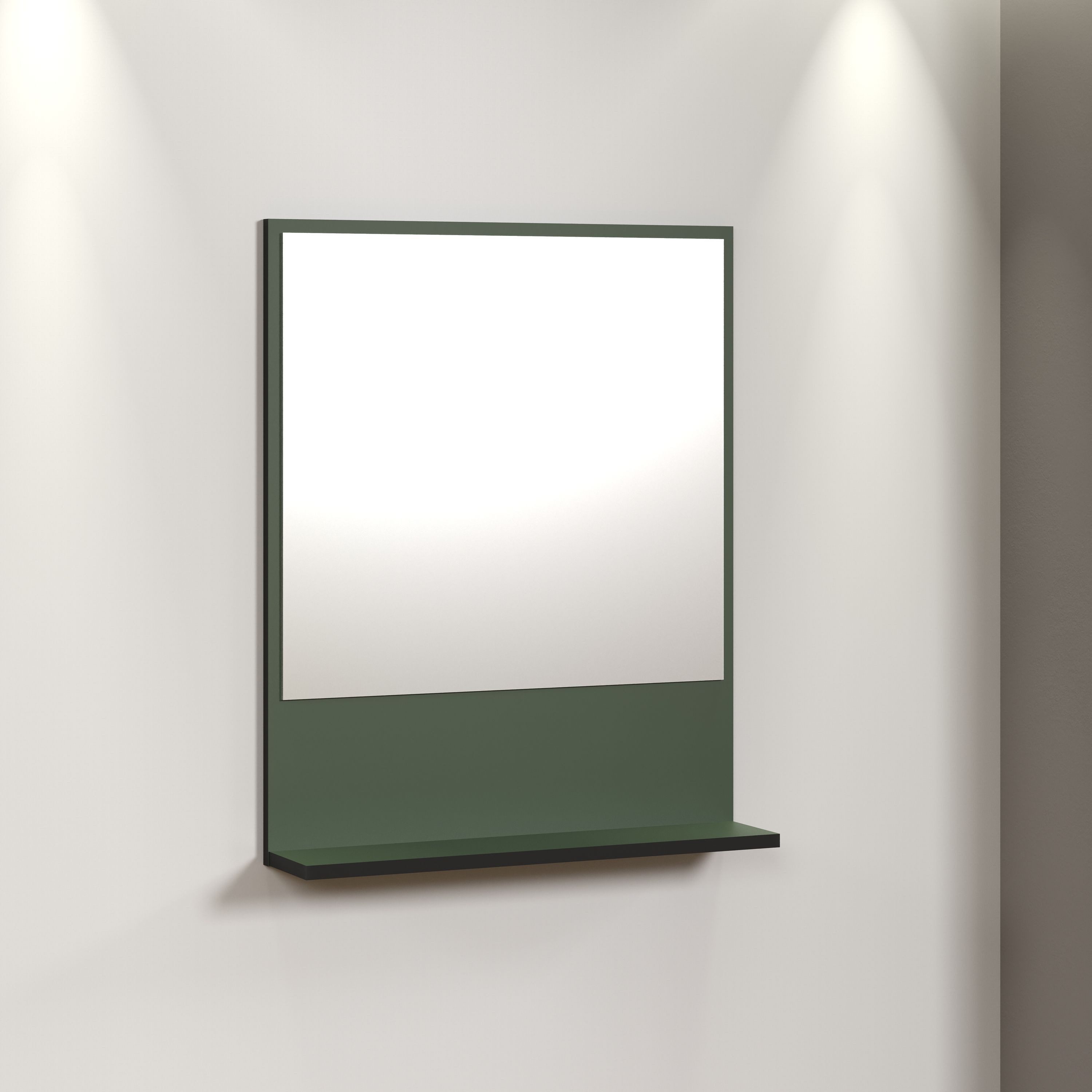 trendteam Wandspiegel (Spiegel), Wandspiegel Badspiegel mit Ablageboden 60x74x14cm