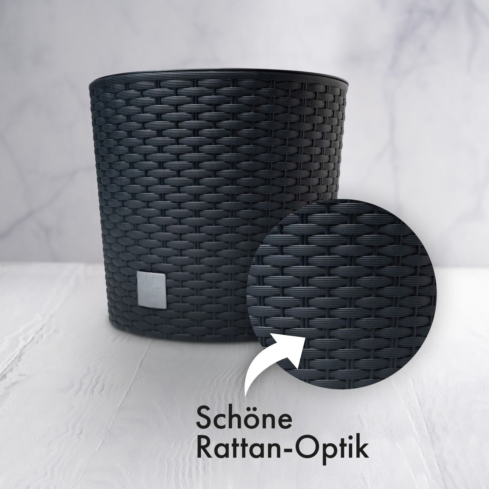 astor24 Blumentopf 2x Blumentopf Rattan Blumenkübel günstig online kaufen