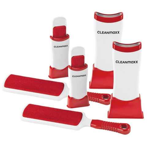 CLEANmaxx Fusselbürste Fusselentferner - Kleiderbürste, 8-teilig weiß/rot