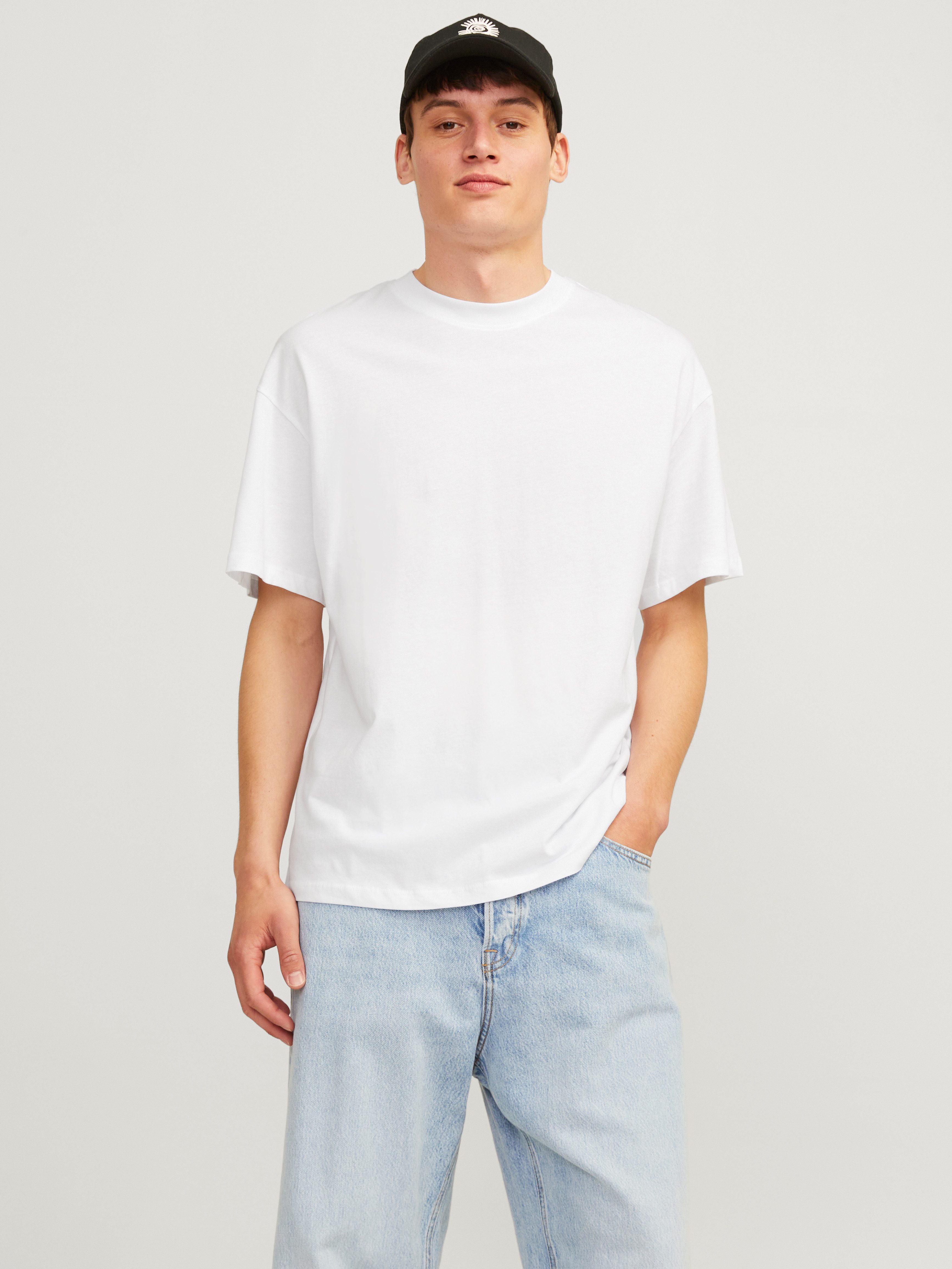 Jack & Jones Rundhalsshirt JJEBRADLEY TEE SS O-NECK 2PK MP NOOS (Packung, 2-tlg) Baumwolle, relaxed fit