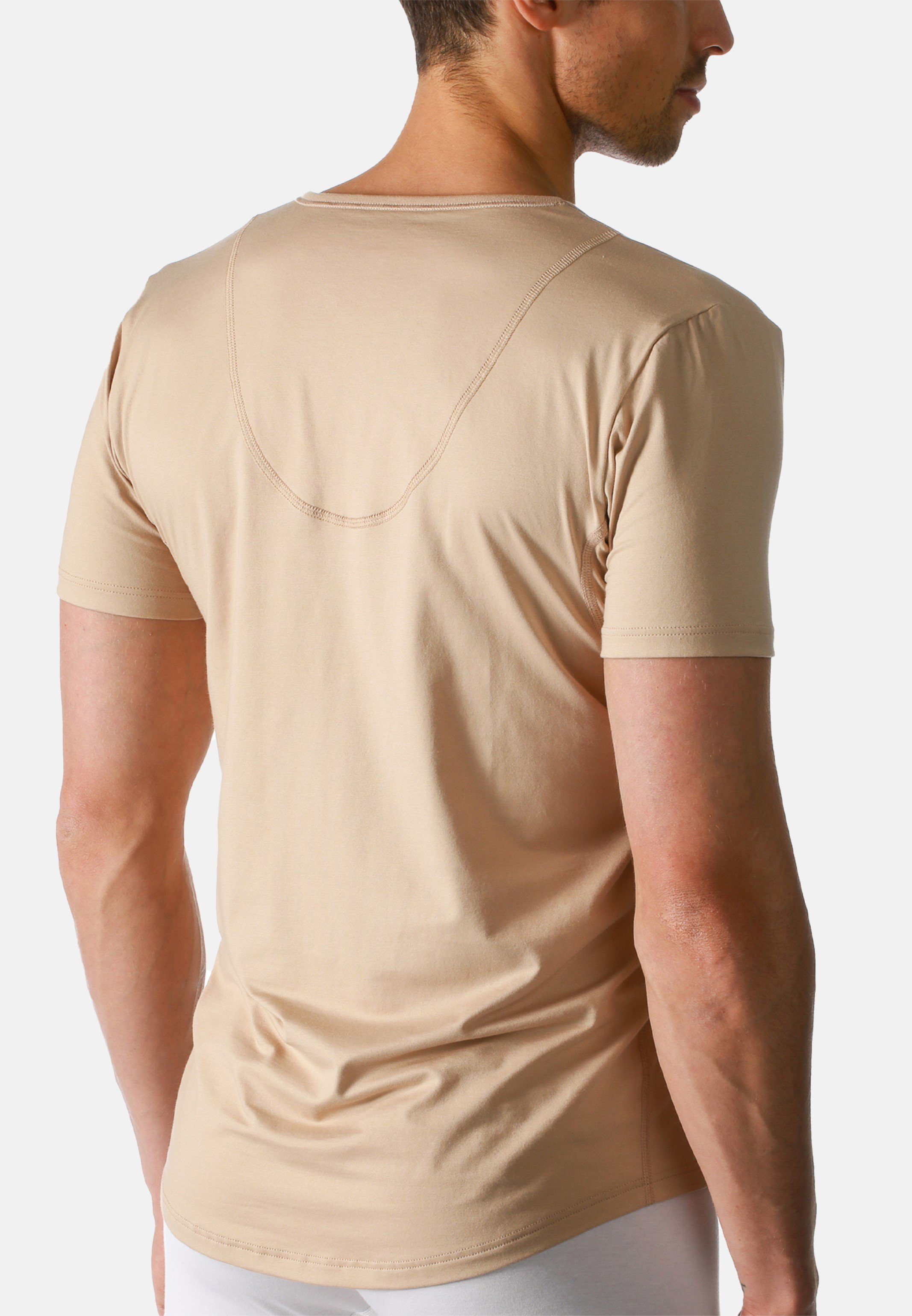 Baumwolle (1-St) Mey Shirt Kurzarm / Unterhemd Thermoregulierend - Unterhemd - Dry Cotton Light-Beige