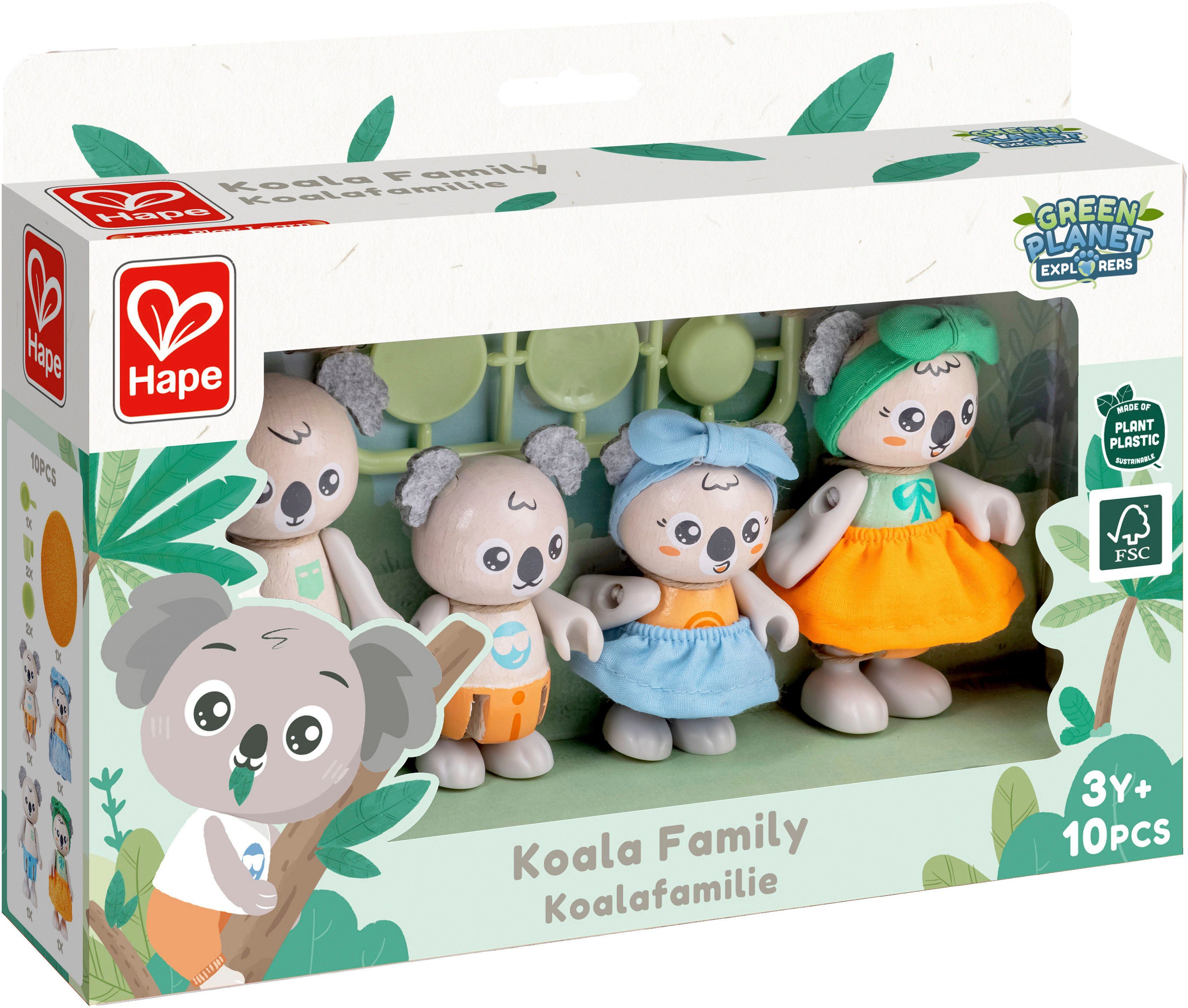 Hape Minipuppe Green Planet Explorers, weltweit Koalafamilie, Wald - FSC®- schützt