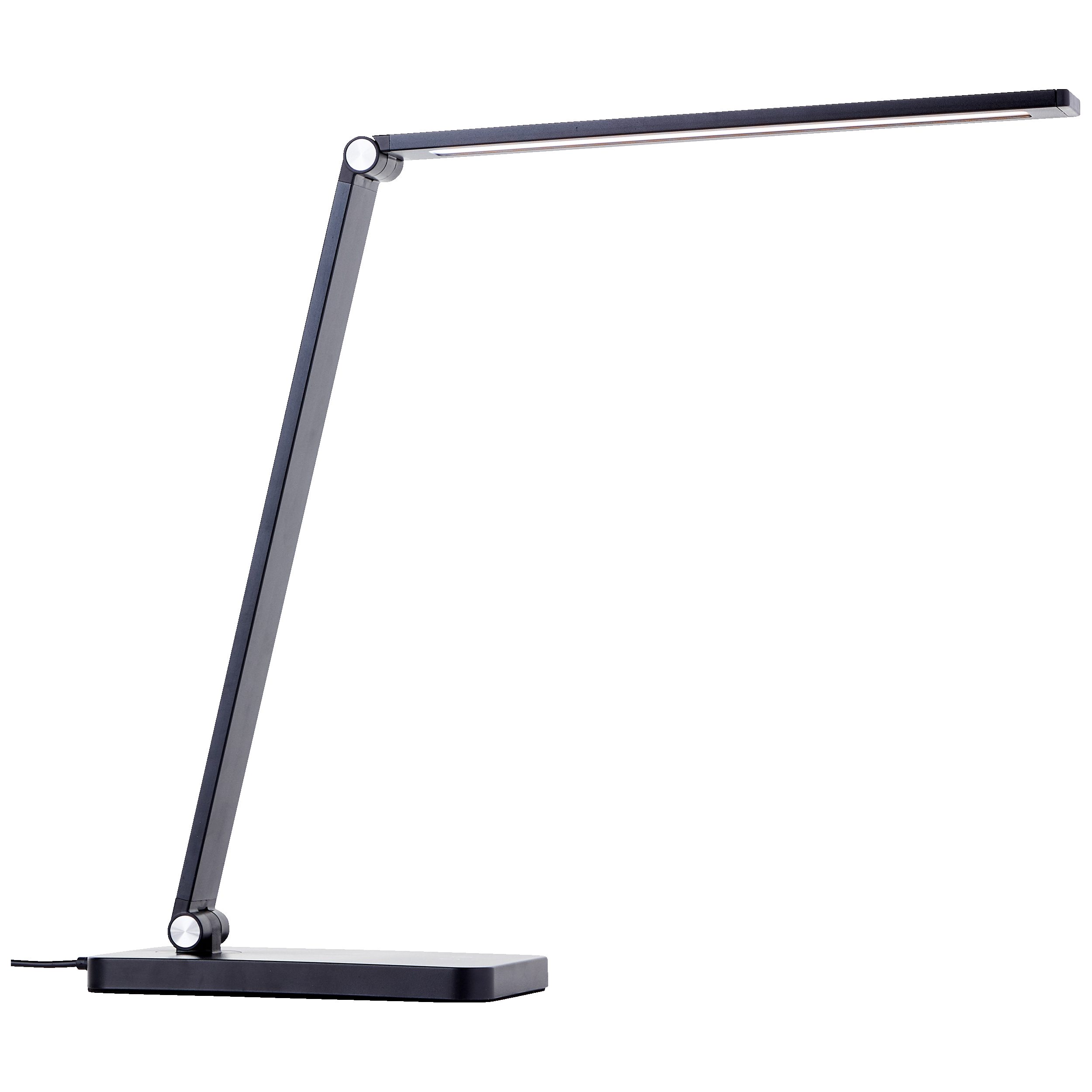 Lightbox Tischleuchte, LED fest integriert, warmweiß - kaltweiß, LED-Tischlampe, wireless charging, 3-Stufen-Dimmer, USB, CCT, schwarz