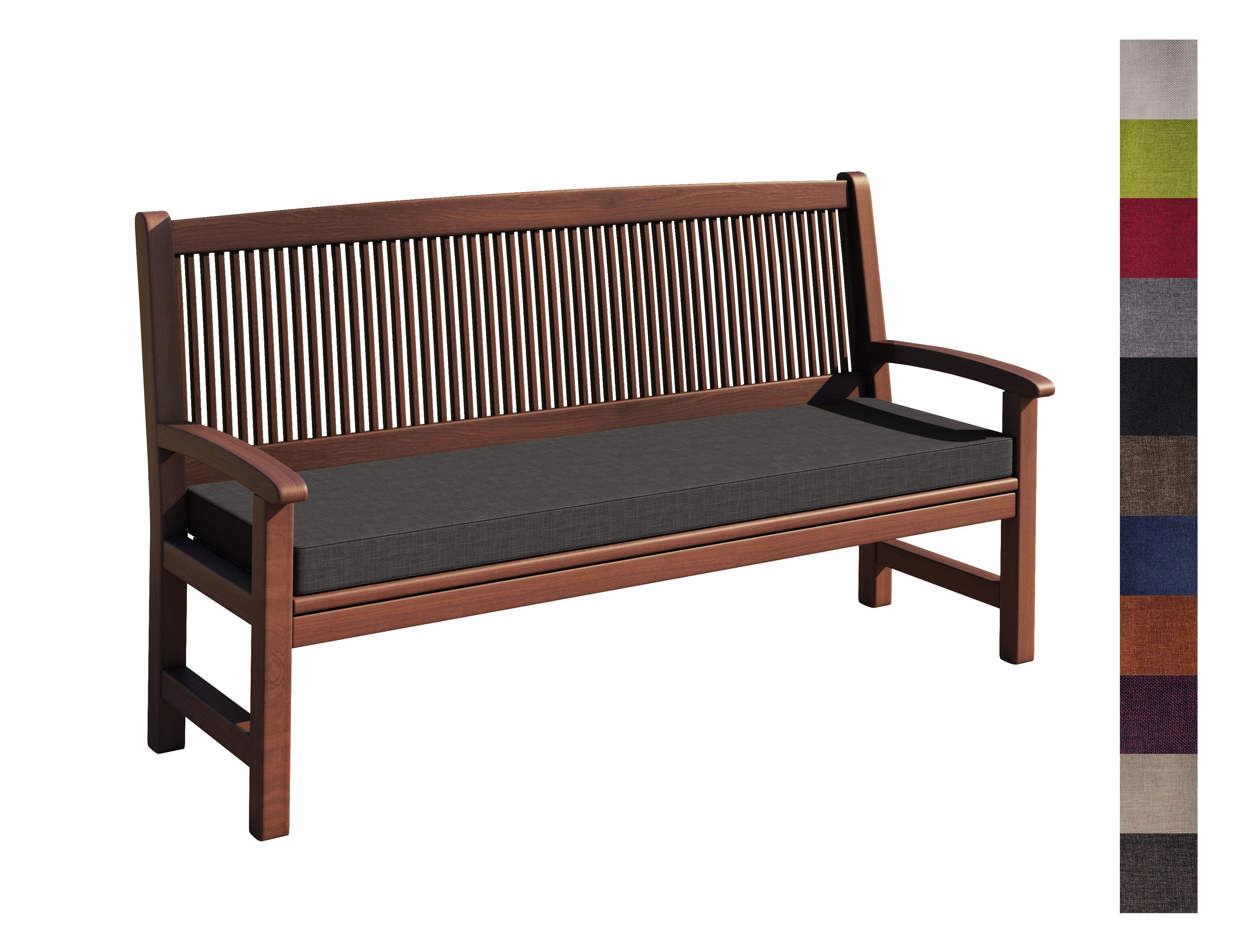 sunnypillow Bankauflage Bankauflage Auflage für Gartenbank 100 - 200 cm, Bankkissen mit abnehmbarem Bezug 180 x 40 x 5cm