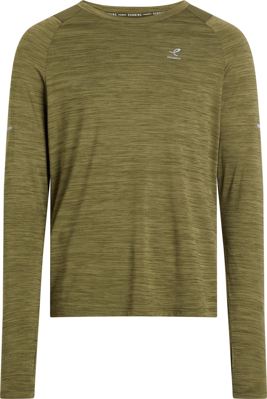 Laufshirt He.-Langarmshirt Ailo LS M MELANGE/OLIVE DARK/O