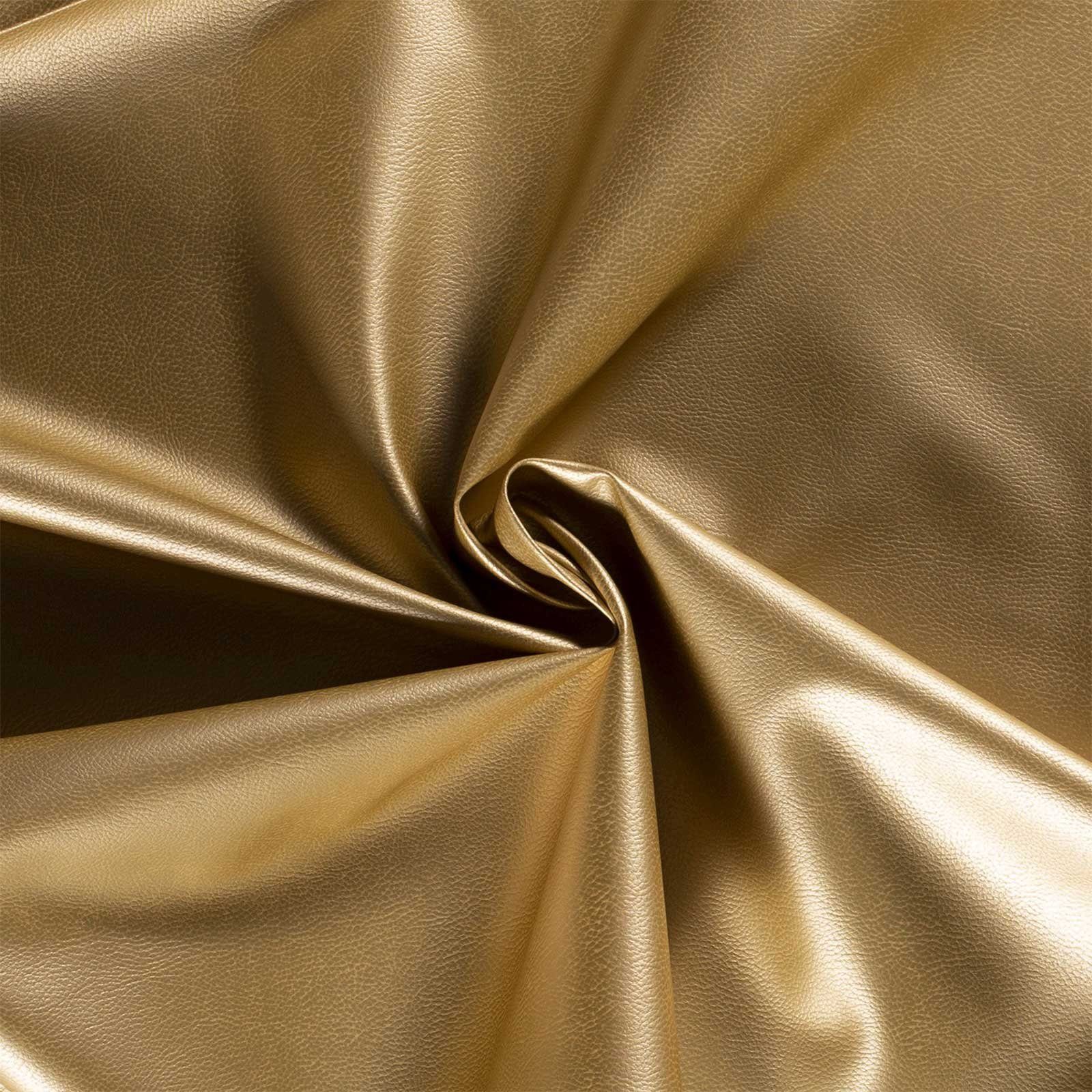 maDDma Stoff Oekoleder Kunstleder Zuschnitt ab 50x140cm Lederimitat 450g/m², hellgold
