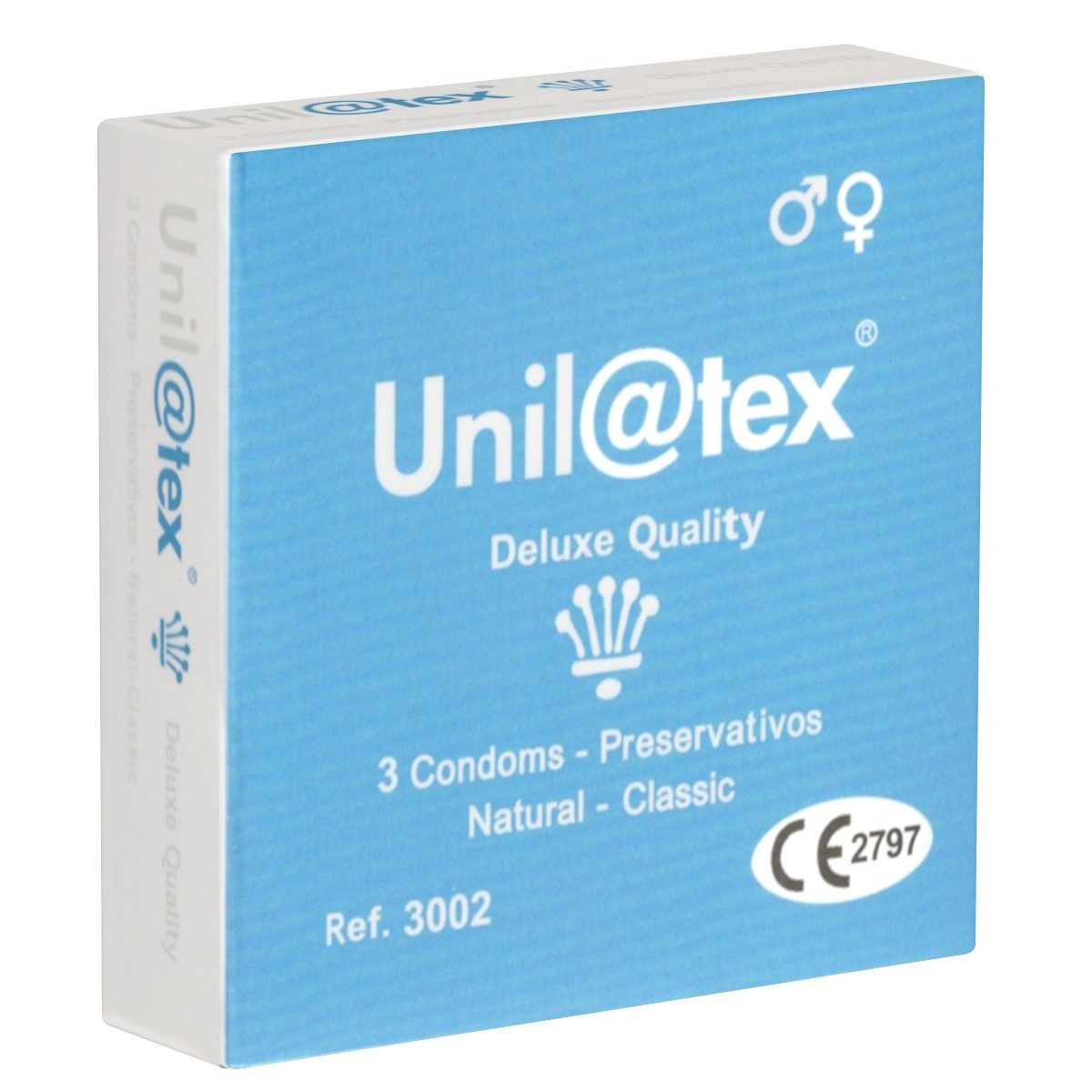 UNILATEX Kondome Natural - Classic Kleinpackung mit, 3 St., feuchte Kondome aus Latex, einfache Kondome in der Großpackung