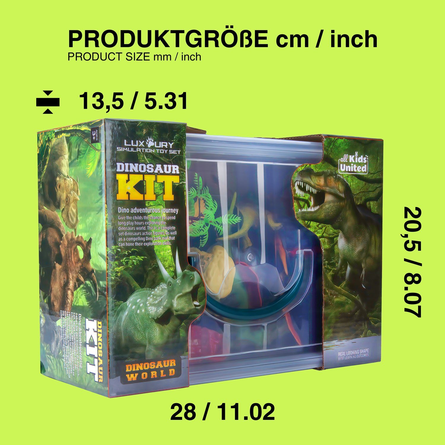 Goods+Gadgets Spielfigur GOODS+GADGETS Dinosaurier Spielset mit Figuren, Truck & Spielmatte, (Abenteuer Tier-Welt, Spielset für Kinder), mit Aufbewahrungsbox