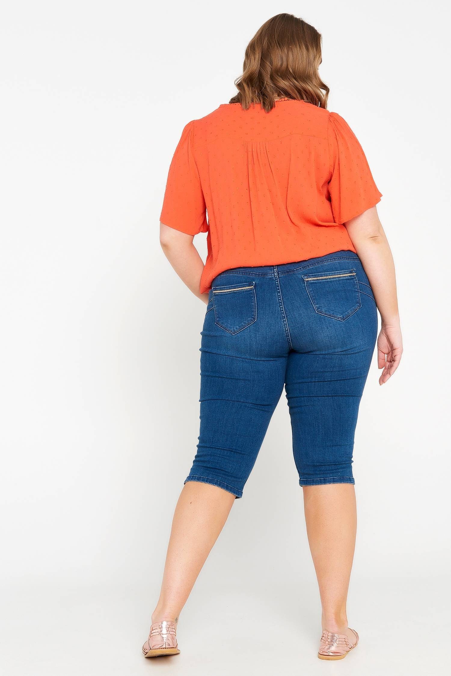 Paprika Kurze Slim-Fit-Jeans 5-Pocket-Jeans
