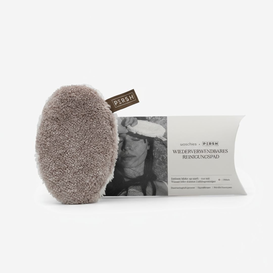 PERSH Make-up Schwamm PERSH x waschies® wiederverwendbares Reinigungspad, 1 tlg., fluffig-weich, Dermatologisch getestet, Hypoallergen