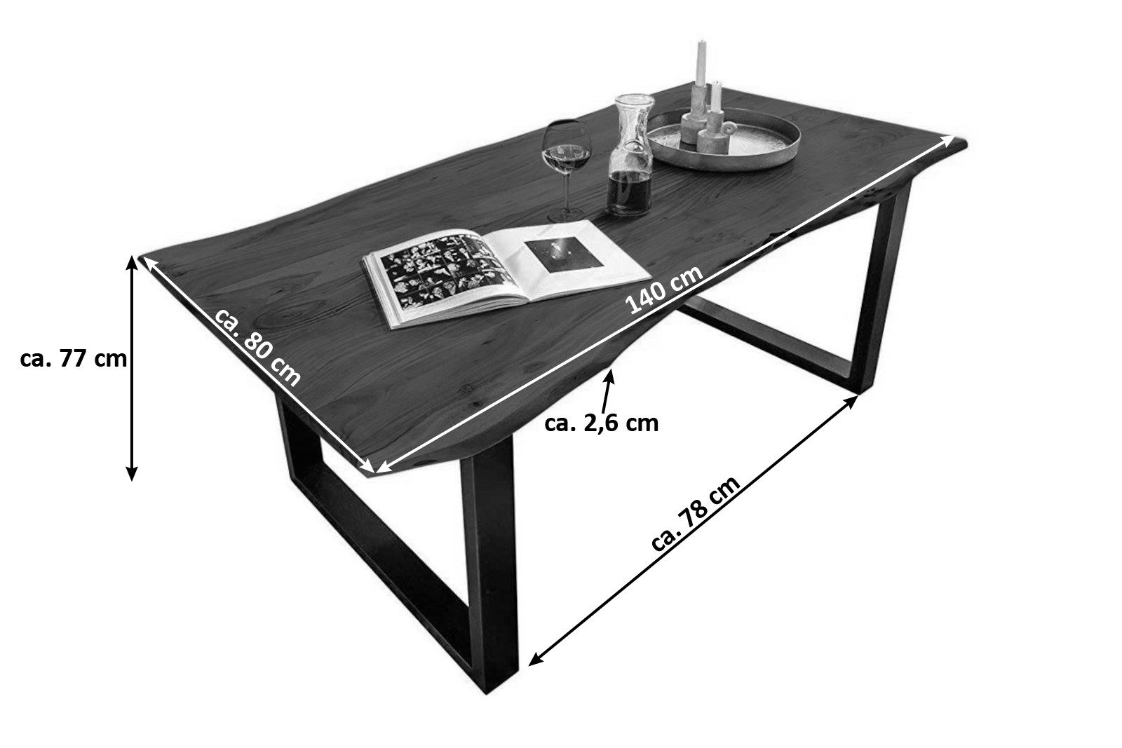 SAM® Baumkantentisch Kapalua, Baumkante, Akazienholz massiv, günstig online kaufen