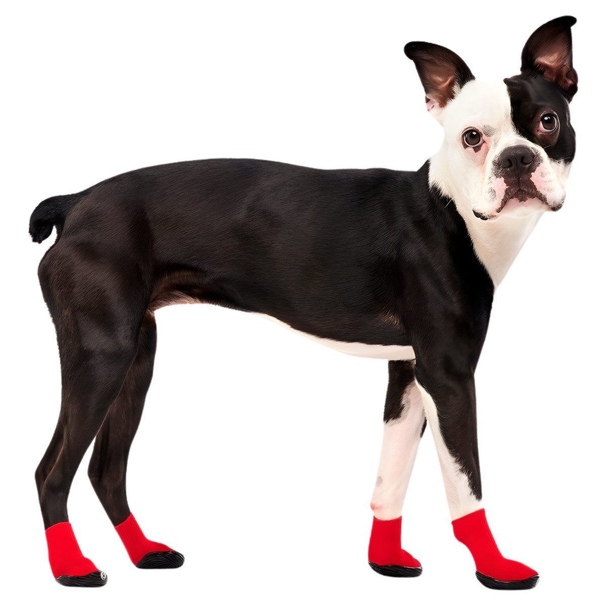 Goo-eez Hundekostüm Hundeschuhe Lites rot/schwarz - 4 Stück