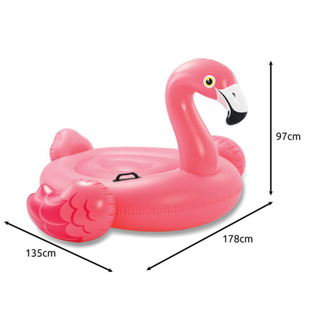 Intex Luftmatratze Aufblasbare Flamingo Poolmatratze, (Spar-Set, 1-St., groß rosa), Zwei separate Luftkammern garantieren einen hohen Auftrieb