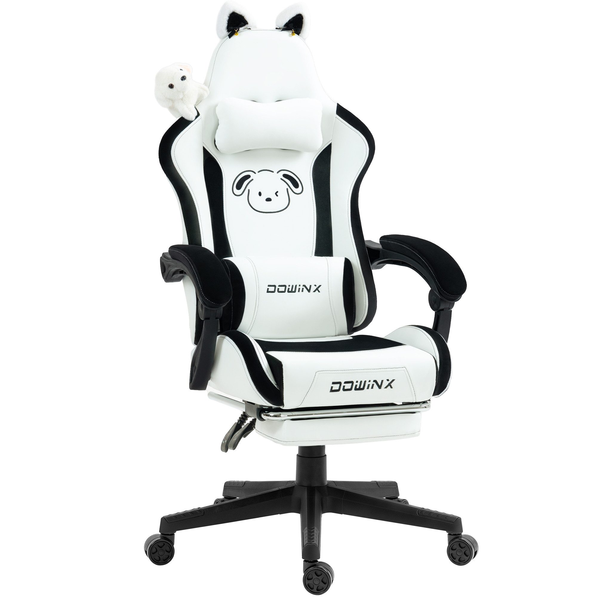 Dowinx Gaming-Stuhl Süße Katze Edition (Packung), Ergonomischer Stuhl mit Hoher Rückenlehne und Lendenwirbelstütze
