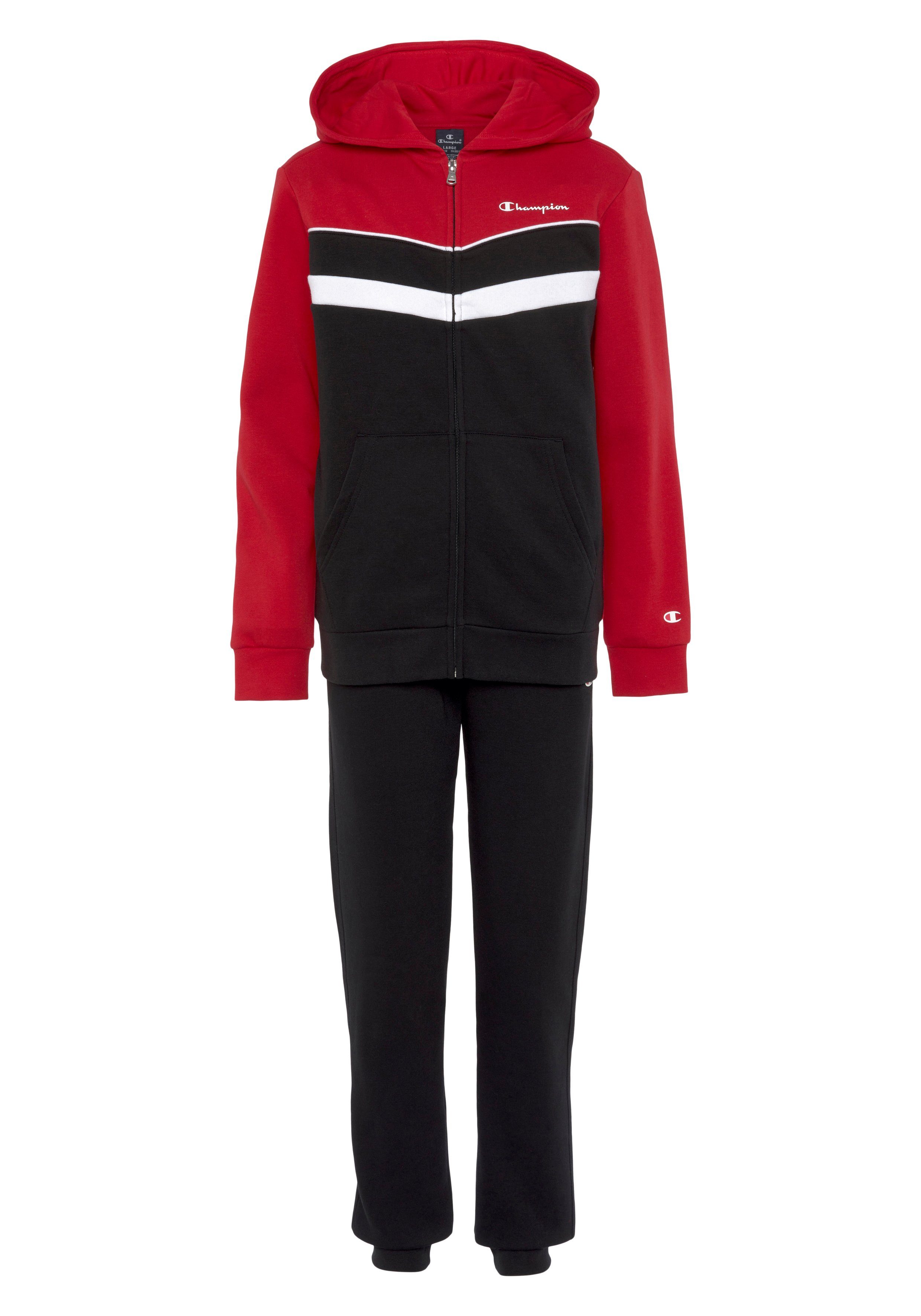 Champion Full - Kinder Zip rot für Sweatsuit Jogginganzug