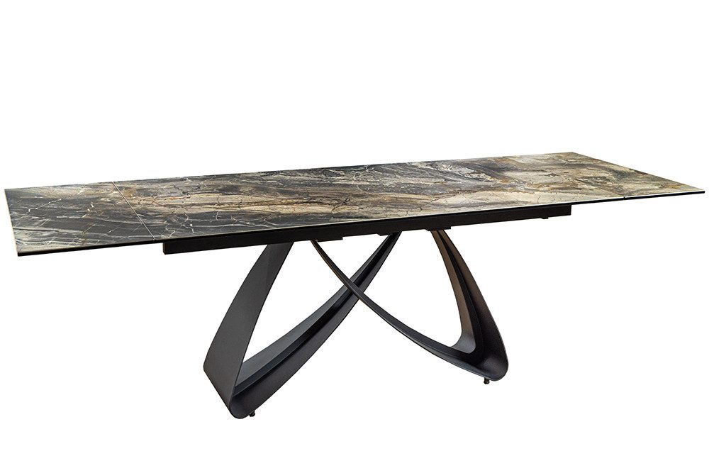 riess-ambiente Esstisch INFINITY 180-220-260cm taupe – Keramik, Marmor-Design, Metall (Einzelartikel, 1-St), ausziehbar für flexible Nutzung – ideal für bis zu 12 Personen
