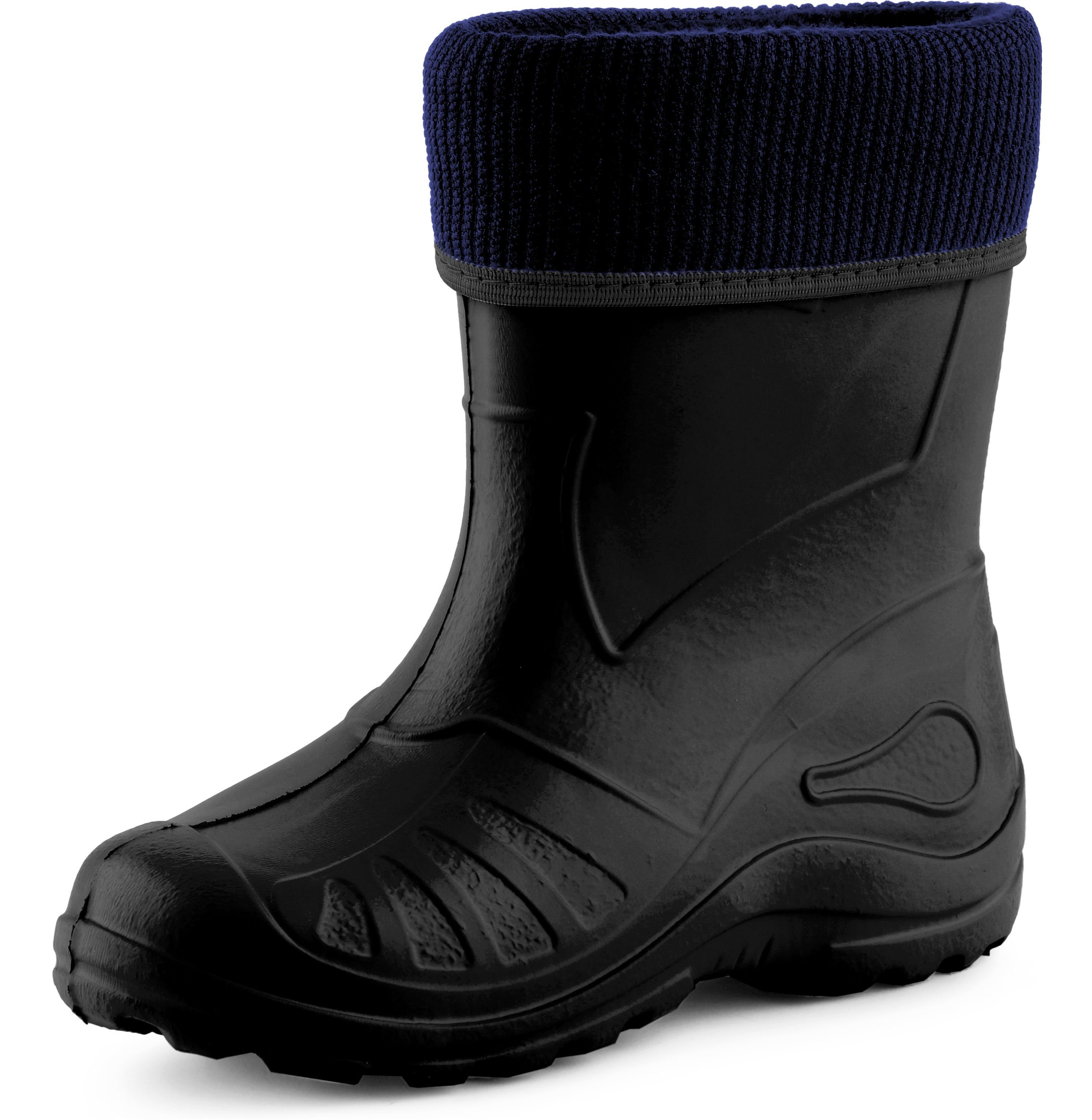 Ladeheid Kinder Federleichte EVA Thermo Gummistiefel Gefüttert KL058 Gummistiefel Schwarz