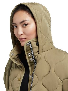 khujo Kurzjacke Jacke YRE Cape mit Kapuze, mit Stehkragen, in Unifarbe, Wattierungs mit Wellenmotiv