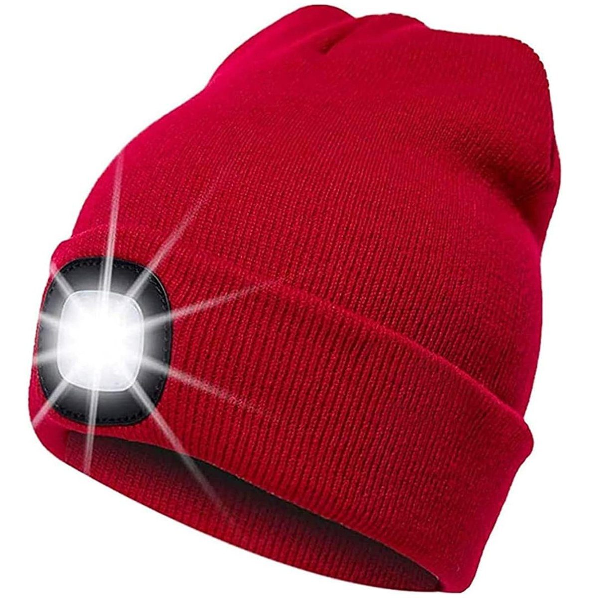 zggzerg LED Stirnlampe LED Beleuchtete Rot Laufmütze Mütze, Lampe Licht USB Stirnlampe Warme mit