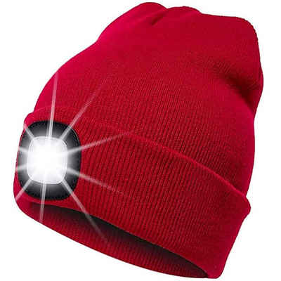 zggzerg LED Stirnlampe LED Beleuchtete Mütze, USB Laufmütze mit Licht Lampe Warme Stirnlampe