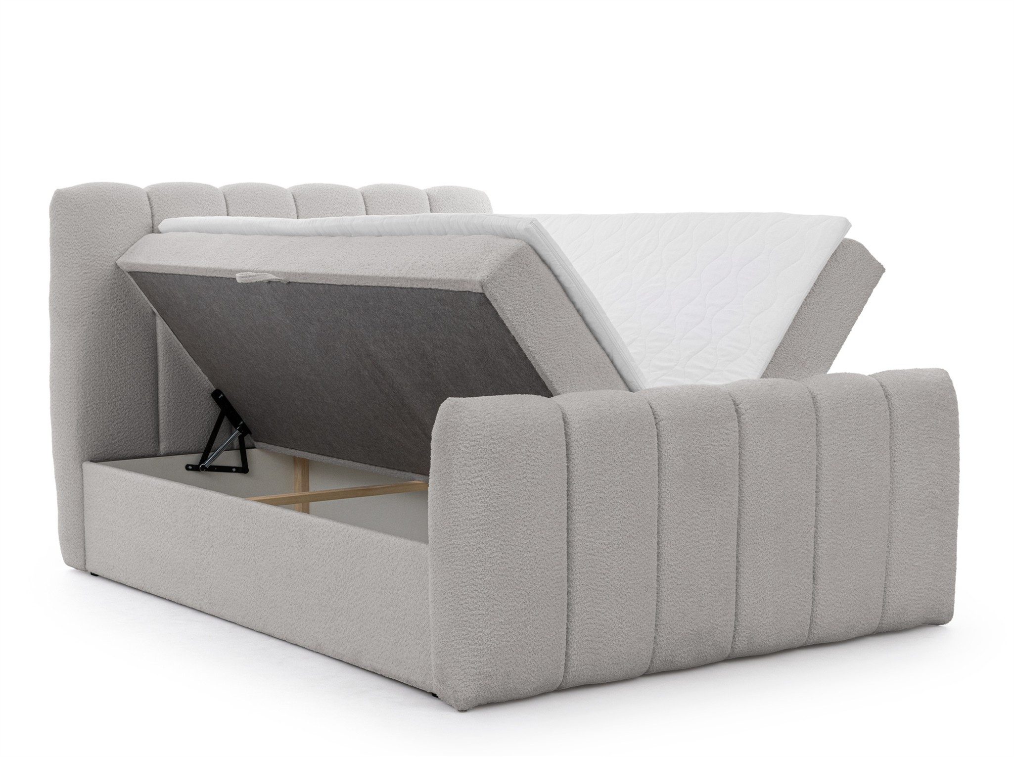 Fun Möbel Boxbett Schlafzimmerbett FUN TIMEO Stoff Catch Me (inkl. Kaltschaum-Topper, inkl. Bonellfederkernmatratze), inkl. 2 x Bettkasten
