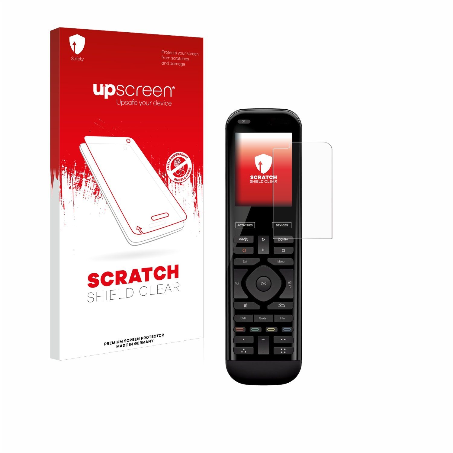 upscreen Schutzfolie für Logitech Harmony 950, Displayschutzfolie, Folie klar Anti-Scratch Anti-Fingerprint