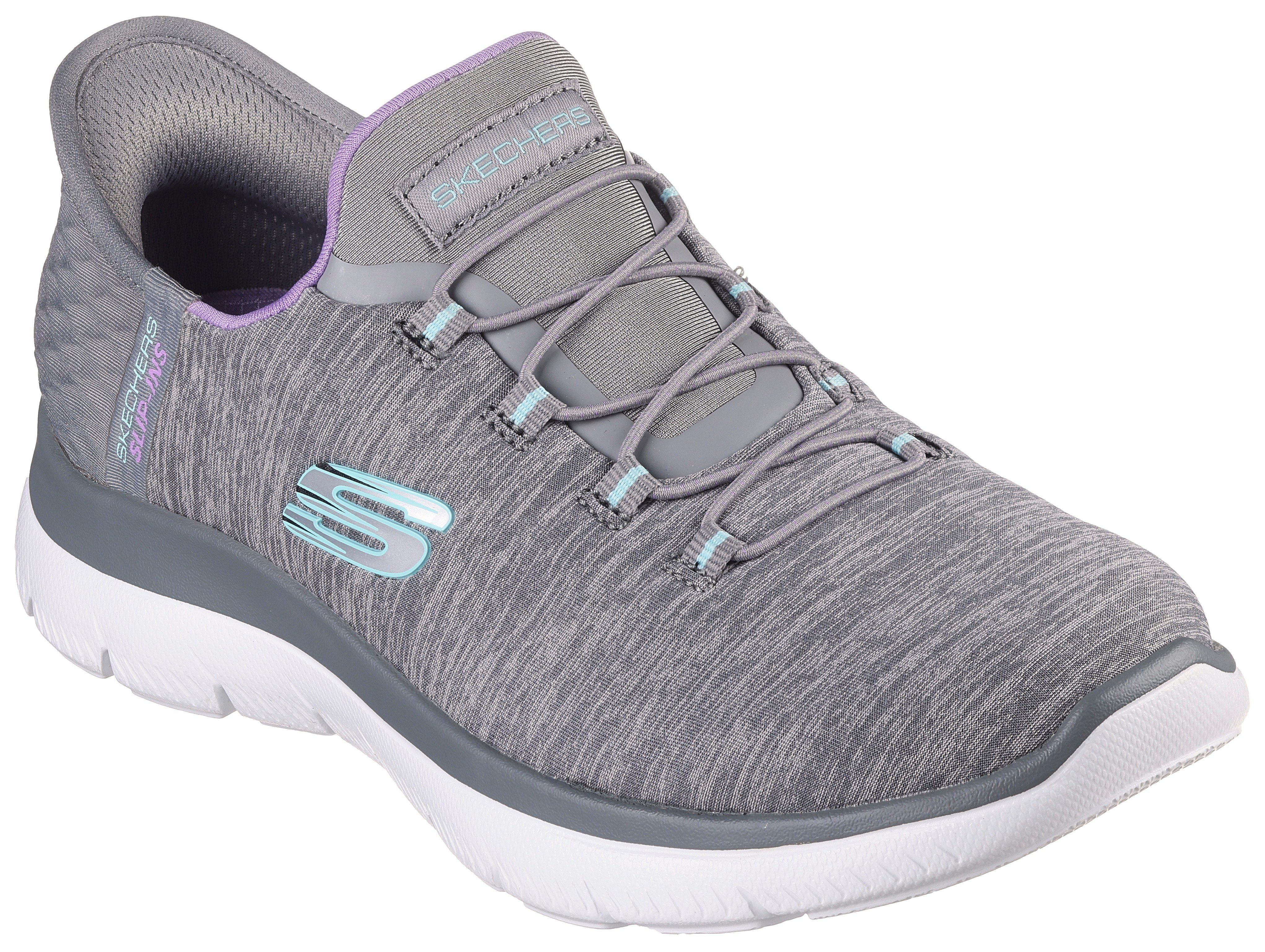 Slip-On Skechers HAZE mit SUMMITS Sneaker dezenten Kontrastdetails grau-meliert DAZZLING