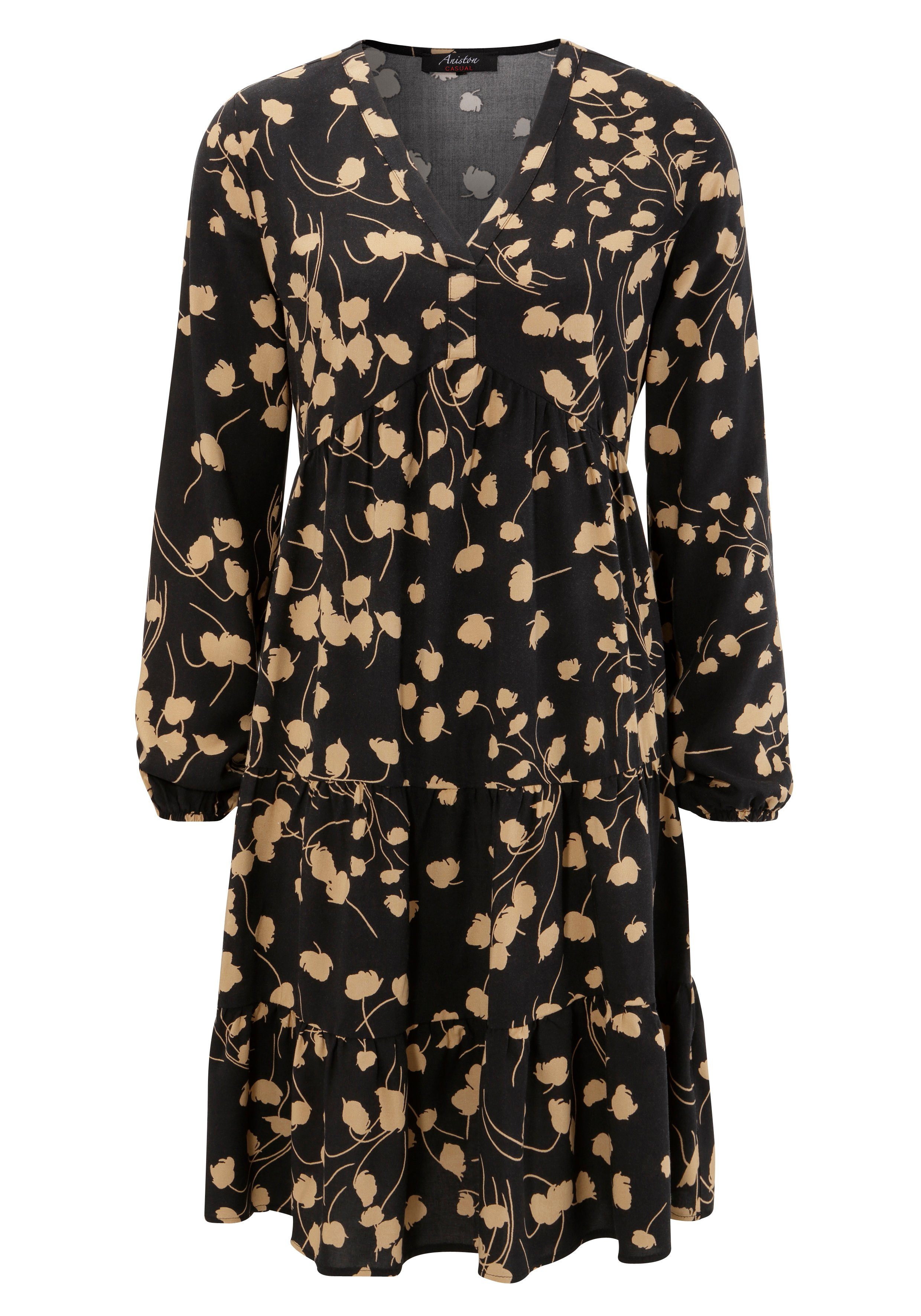 Aniston CASUAL Blusenkleid mit graphischem Blumendruck – Bild 4 von 5