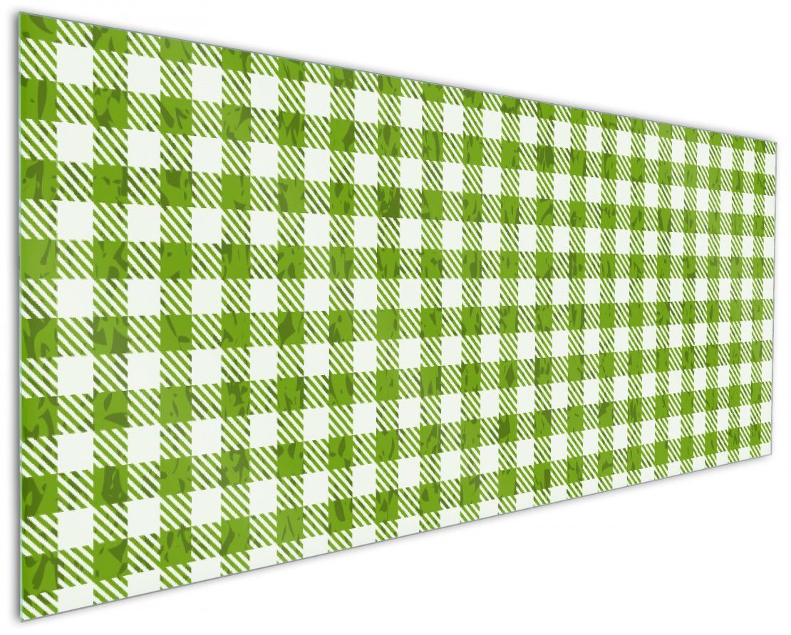 Wallario Küchenrückwand Muster einer Tischdecke in grün und weiß kariert, (1-tlg)