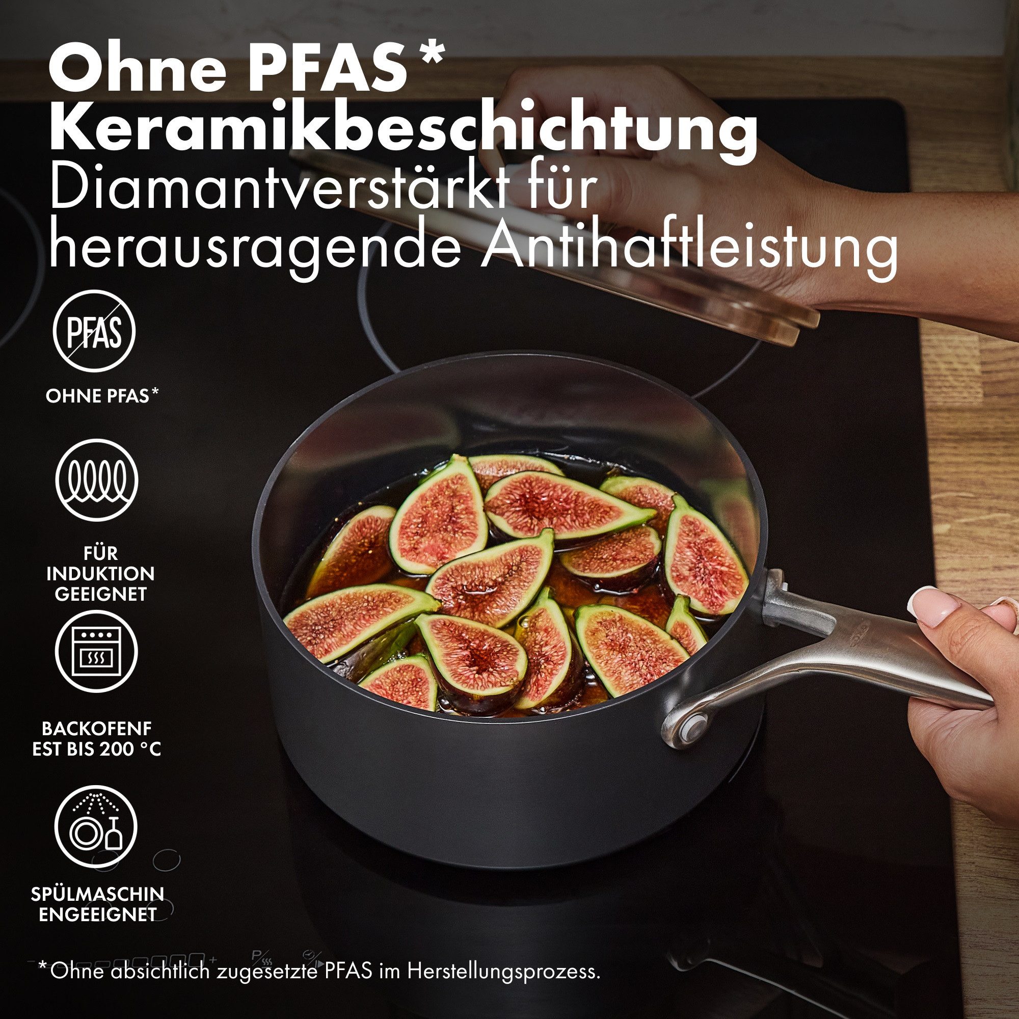 OXO Good Grips Topf-Set Ceramic Professional Antihaft-Stieltopf-Set – 16 & 18 cm, Keramik, Edelstahl (4-tlg), Saucen, Suppen oder schnelle Beilagen — dieses Set deckt den Alltag ab