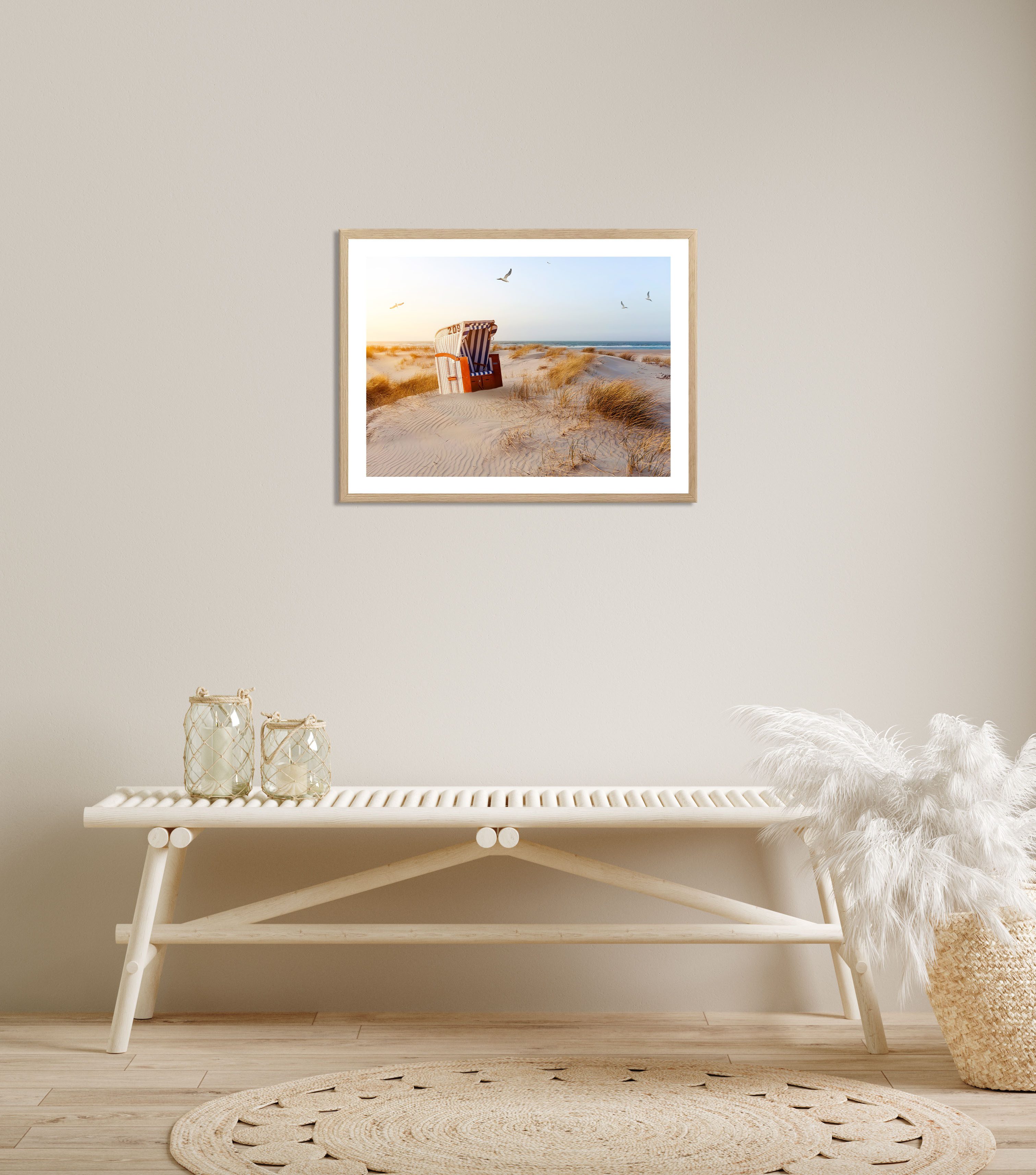 Bönninghoff Bild mit Rahmen, Landschaft, Meer, Meer Изображения, Natur, Strand, Strandbilder (1 St)