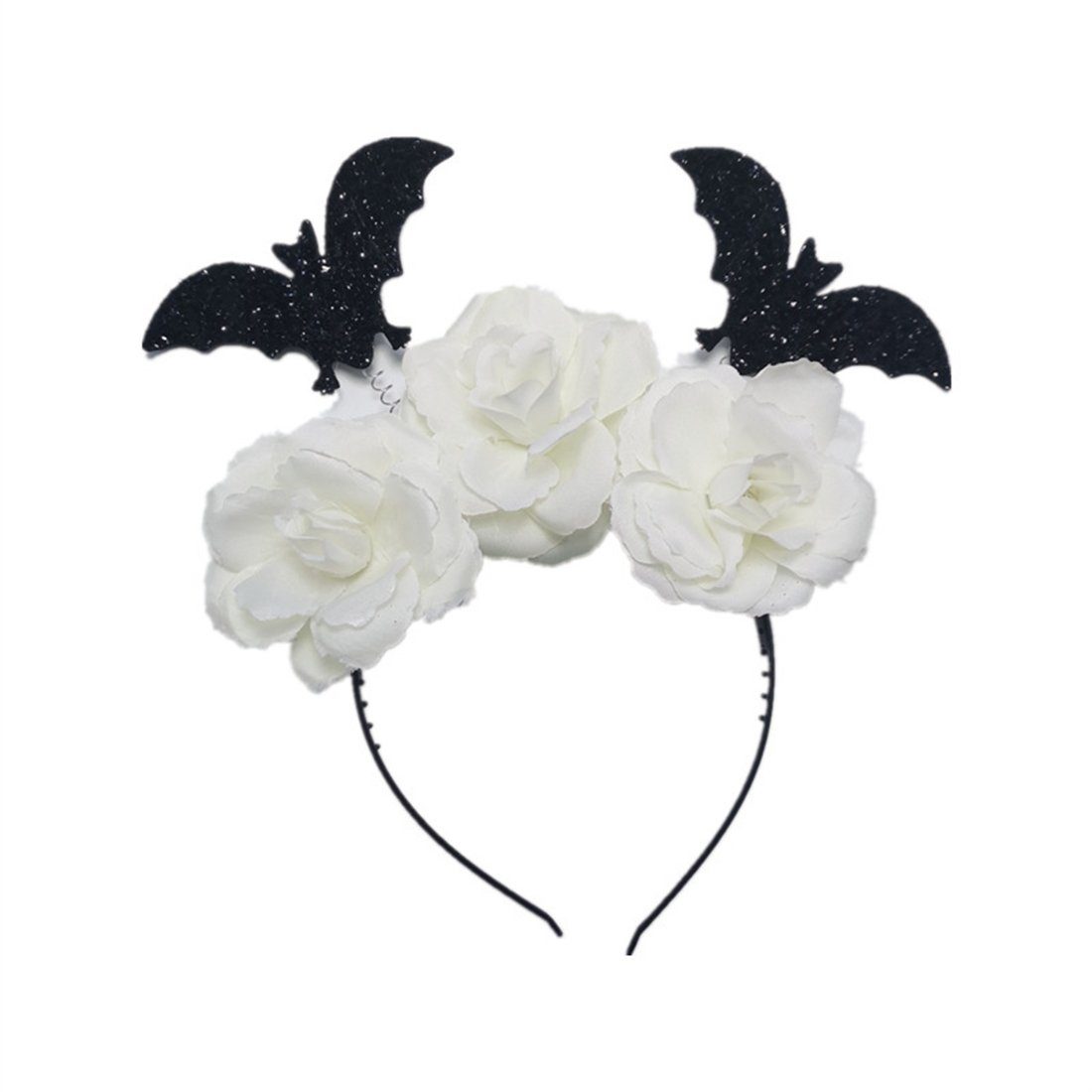 YOOdy~ Diadem damen Halloween Fledermäuse kopfschmuck Zubehör Hexen Requisiten (1-tlg), für Halloween, Abschlussball, Party,festliche,halloween deko Weiß