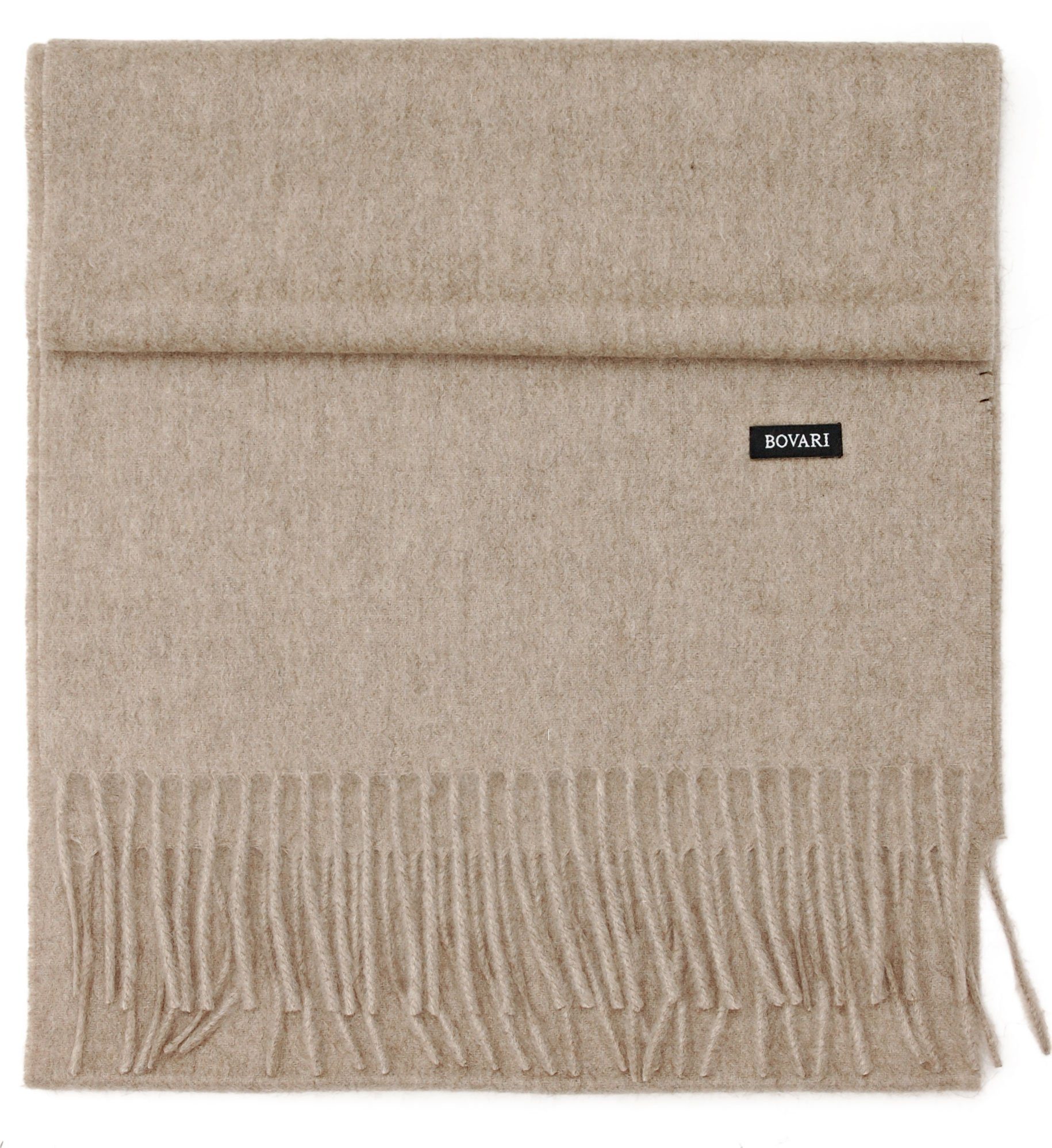 Bovari Kaschmirschal Kaschmir Schal Damen – 100% Kaschmir/Cashmere – Premium Qualität, 180 x 31 cm taupe