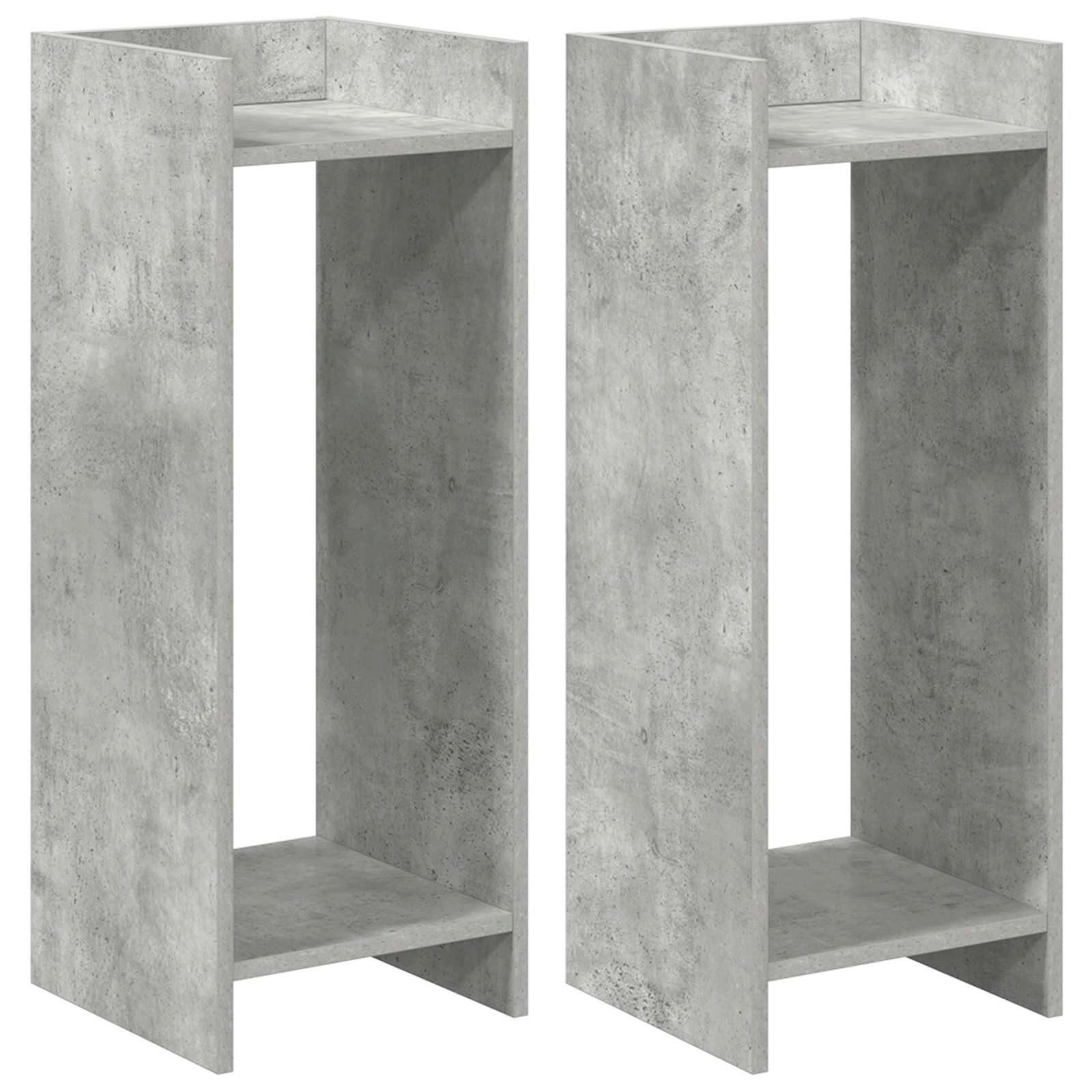 vidaXL Blumenständer Pflanzenständer 2 Stk. Betongrau 30 x 30 x 80 cm Holzwerkstoff (2 St)