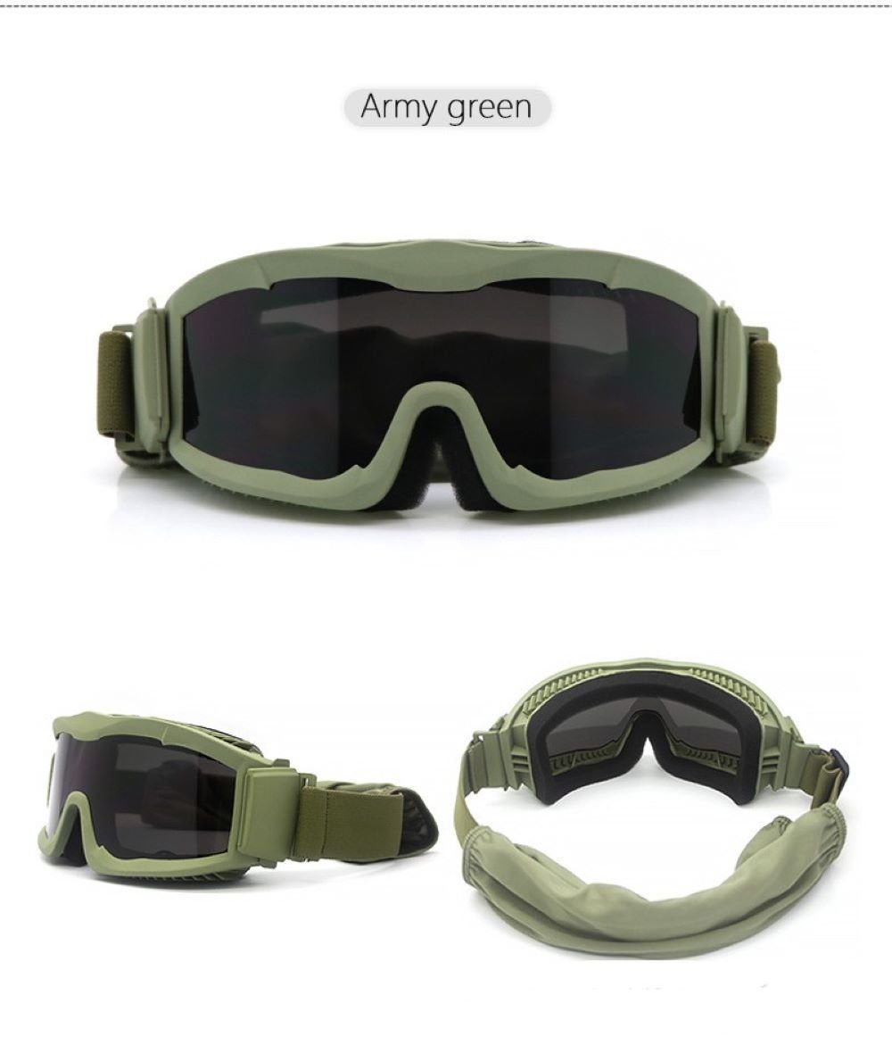 PACIEA Sportbrille Taktische Brillen Outdoor-Brillen Schlagfeste Jagdbrillen grün