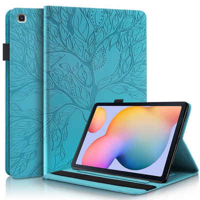 Wigento Tablet-Hülle »Aufstellbare Kunst-Leder Tasche Baum Muster für Samsung Galaxy Tab S6 Lite und 2022 Etuis Hülle Cover Schutz Case Zubehör«