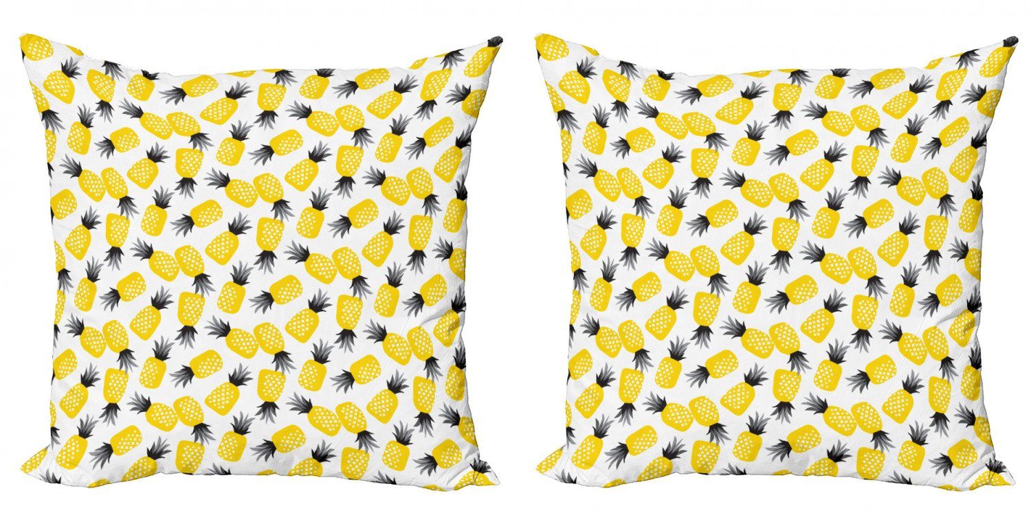 Kissenbezüge Modern Accent Doppelseitiger Digitaldruck, Abakuhaus (2 Stück), Ananas Zusammenfassung Sommer Motiv