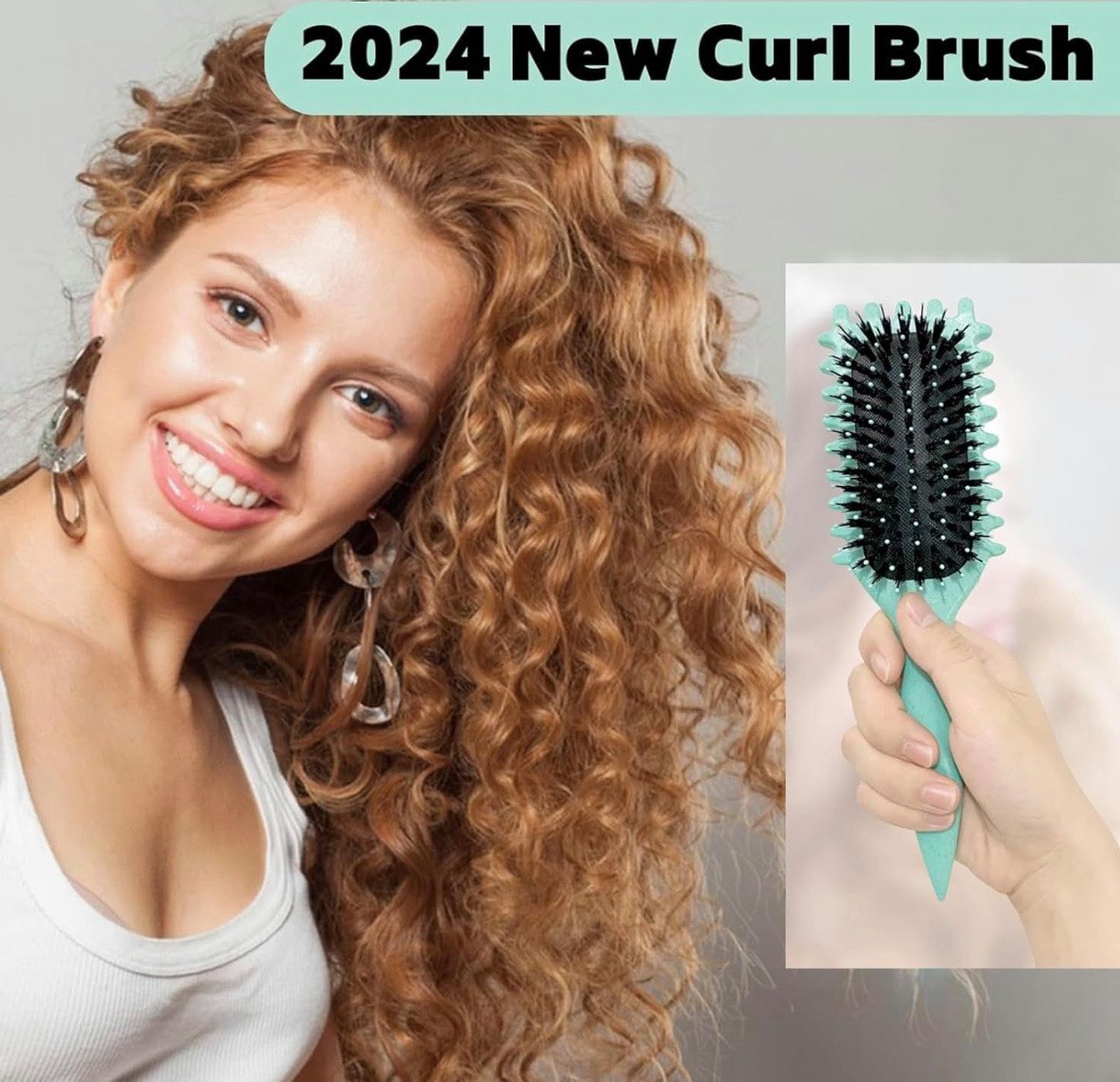 Samira Stylingbürste Curly Hair Brush Green, Zum entknoten der Haare, zum definieren einzelner Strähnen