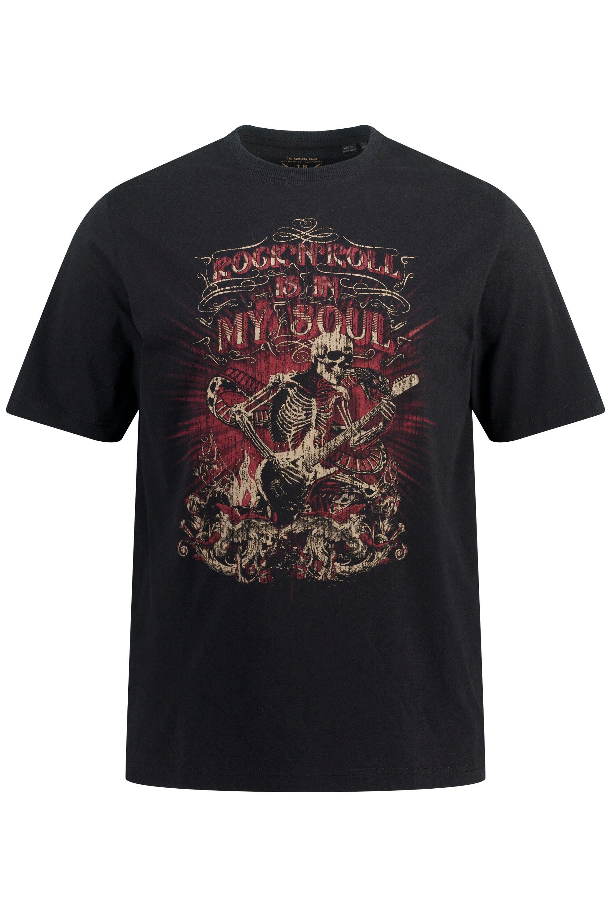 JP1880 T-Shirt T-Shirt Halbarm Skelett Print günstig online kaufen