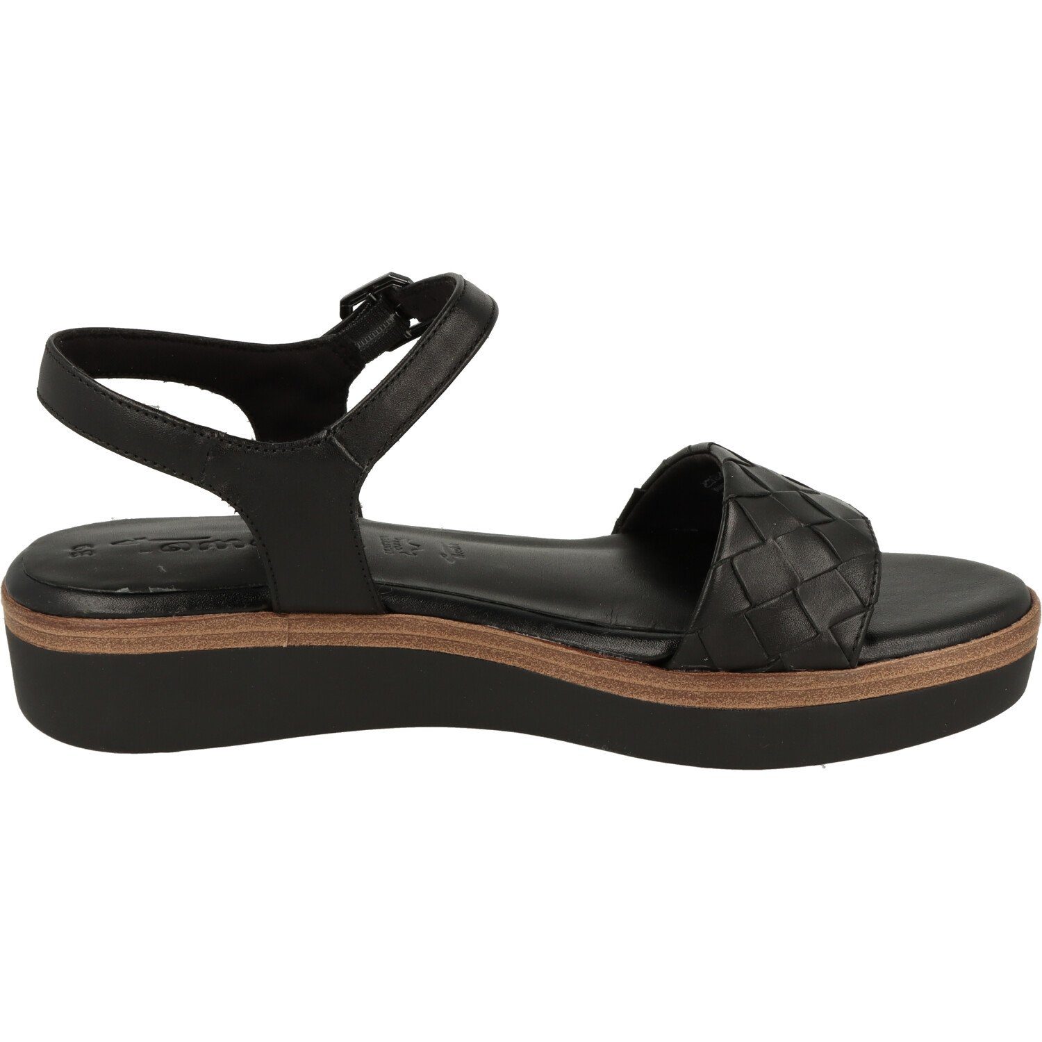 Tamaris Damen Schuhe Sandalette Leder Sandalette 1-28216-20 Komfort Black Riemchen
