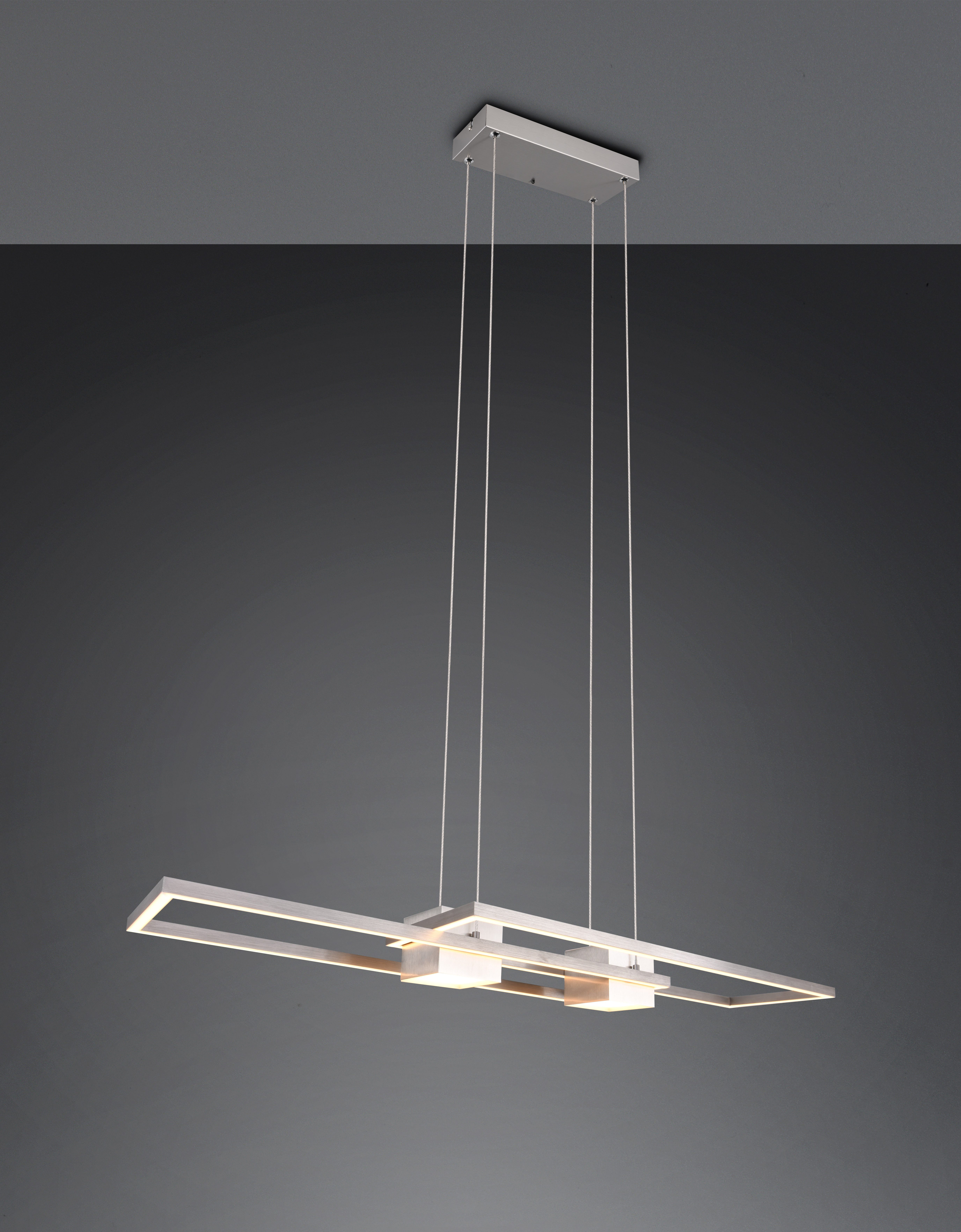 TRIO Leuchten LED Pendelleuchte ALBANY, LED Hängelampe Wohnzimmer mit Fernbedienung, dimmbar, CCT, Dimmfunktion, LED fest integriert, warmweiß - kaltweiß, Lichtfarbe einstellbar, Memoryfunktion, Nachtlicht, up-and-down Licht