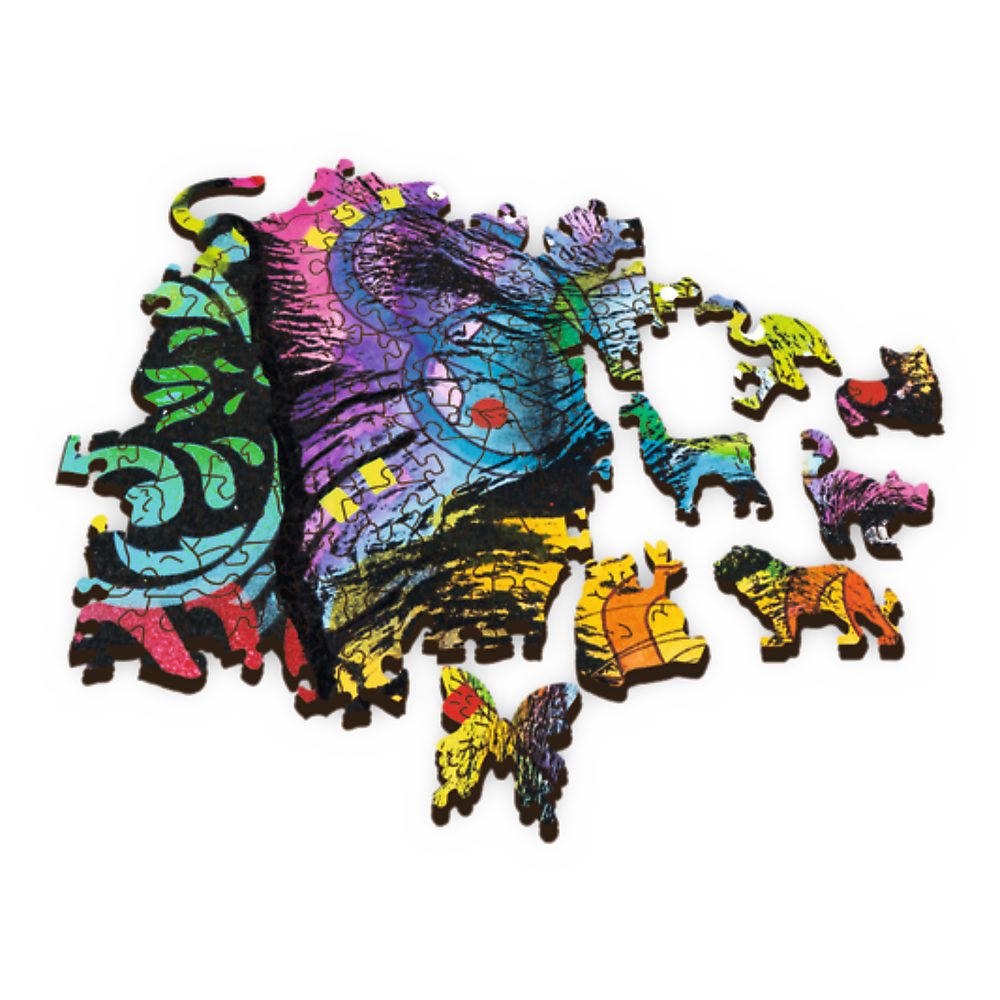 Trefl Puzzle Wood Craft bunter Welpe 500+1 Holzpuzzle, 500 Puzzleteile, Made in Europe
