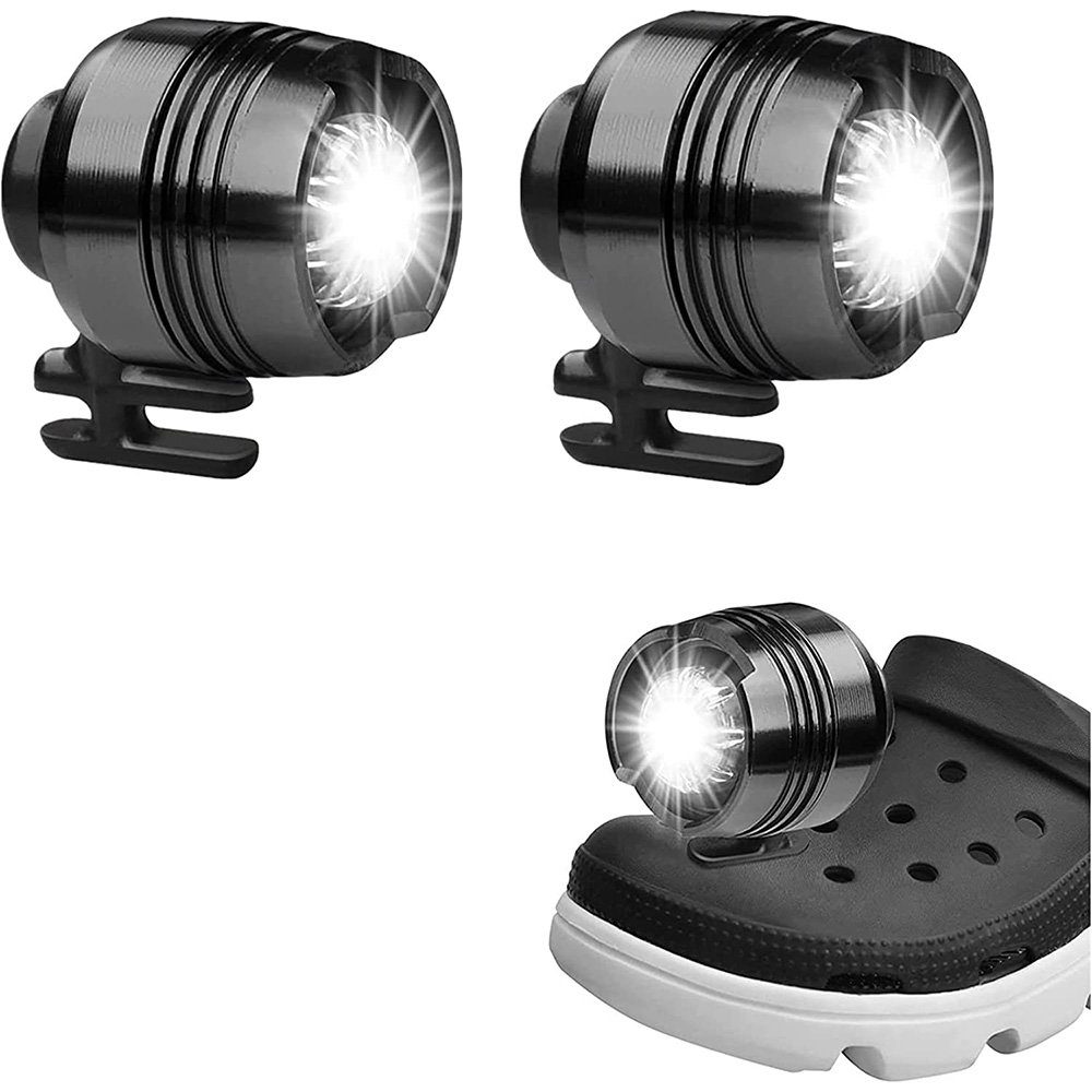 zggzerg LED Scheinwerfer 2 Stück Scheinwerfer für Croc Schuhe Headlights für Clogs Croc-Zubehör Schwarz