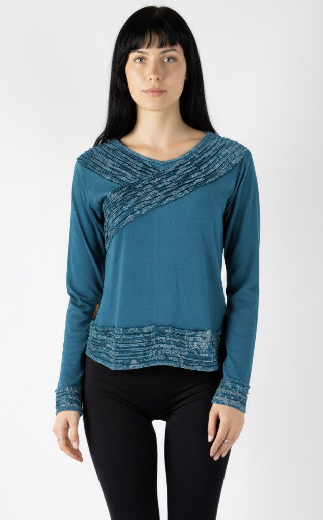 Guru-Shop Longsleeve Langarmshirt Boho-chic, Hare Krishna Mantra.. alternative Bekleidung