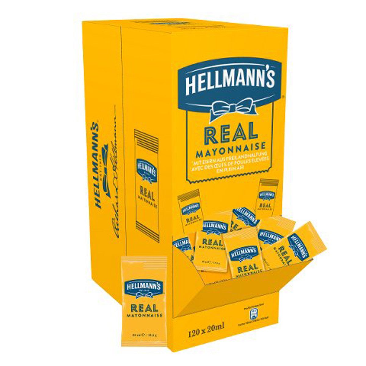 HELLMANN'S Saucen, Hellmanns Real Mayonnaise für Saucen Dips Portionspackungen 120x20ml