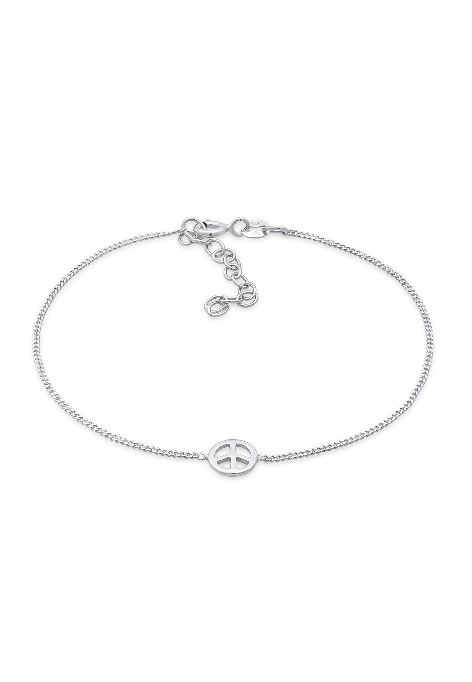 Elli Armband Peace Zeichen Boho Symbol Hippie 925 Silber, Peace-Zeichen