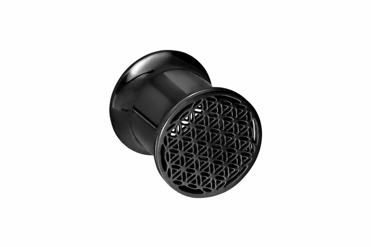 PIERCINGLINE Plug Chirurgenstahl Double Flared Tunnel BLUME DES LEBENS (Tunnels / 1 Stk)