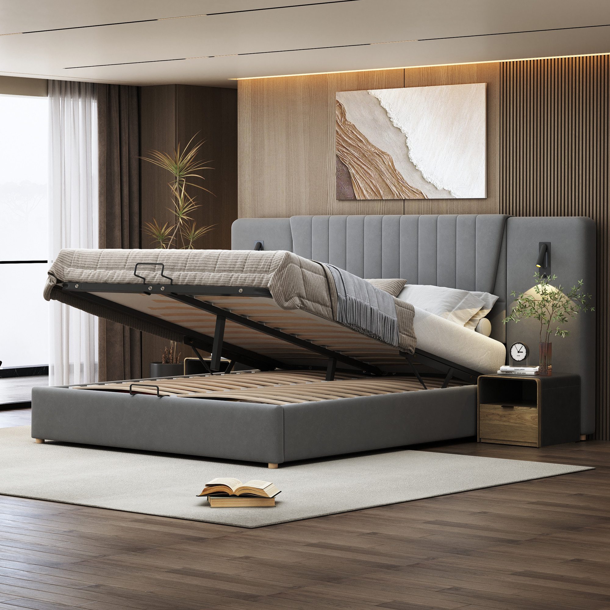 STILVORA Polsterbett Bettgestell 180×200 mit Matratze,bett günstig online kaufen