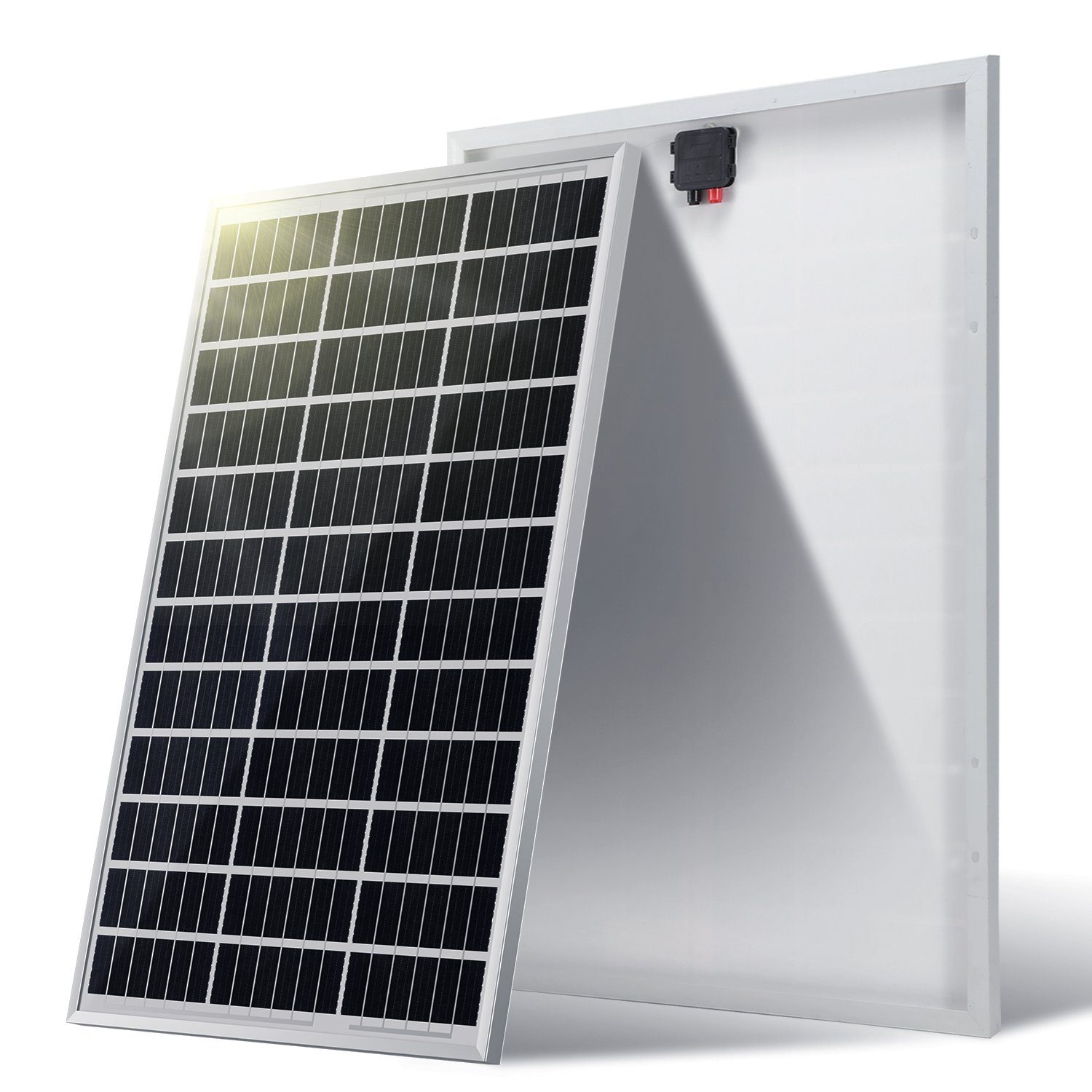 Lospitch Solaranlage Solarmodul 100W Solarpanel 12V Monokristallines Solarmodul IP65, 100 W